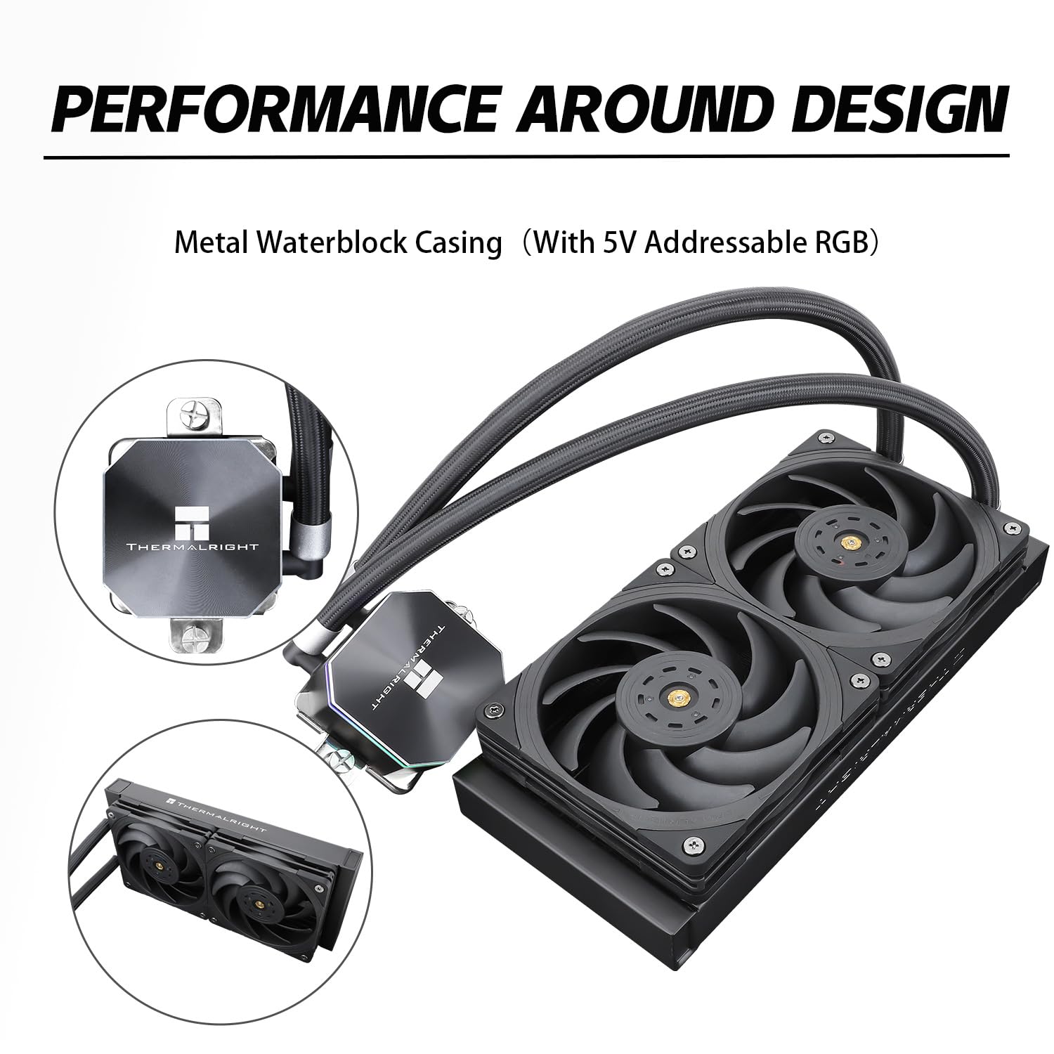 Frozen Edge 240 Black CPU Liquid Cooler,Efficient PWM Controlled Pump 3300RPM,12CM PWM Fan,Water Cooling Computer Parts,for AMD AM4/AM5,Intel 1150/1151/1200/2011/1700,Computer AIO Cooler