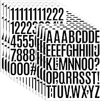 Vista 1 de 840 piezas de 16 hojas de calcomanías de letras grandes de 2 pulgadas, calcomanías de vinilo autoadhesivas impermeables para números, adecuadas