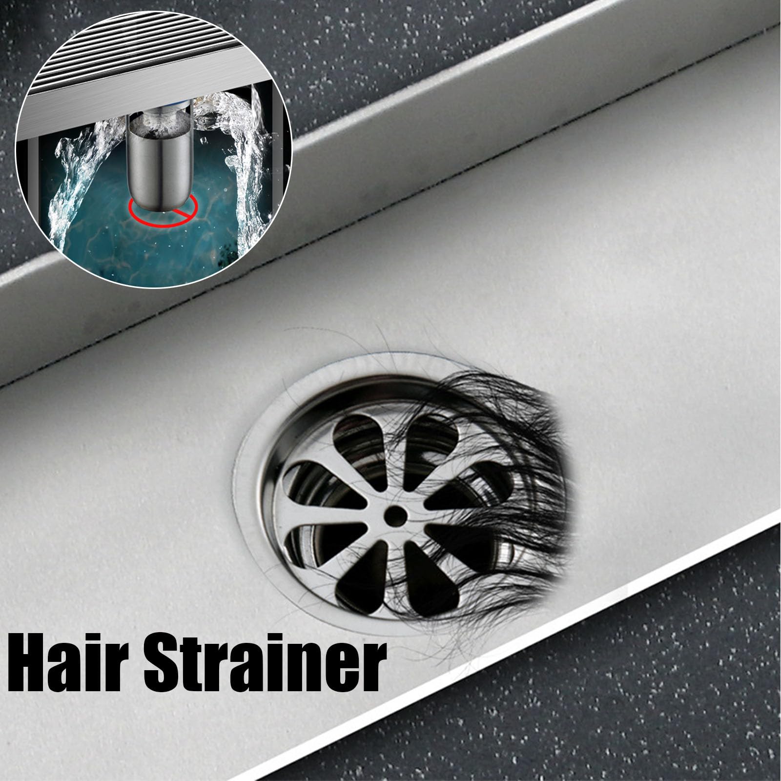 Edelstahl Bodenablauf Komplettset Schnelle Entwässerung,Duschablauf Extra Flach,Duschrinne Mit Siphon Und Filter,Side Drain,10 * 120cm