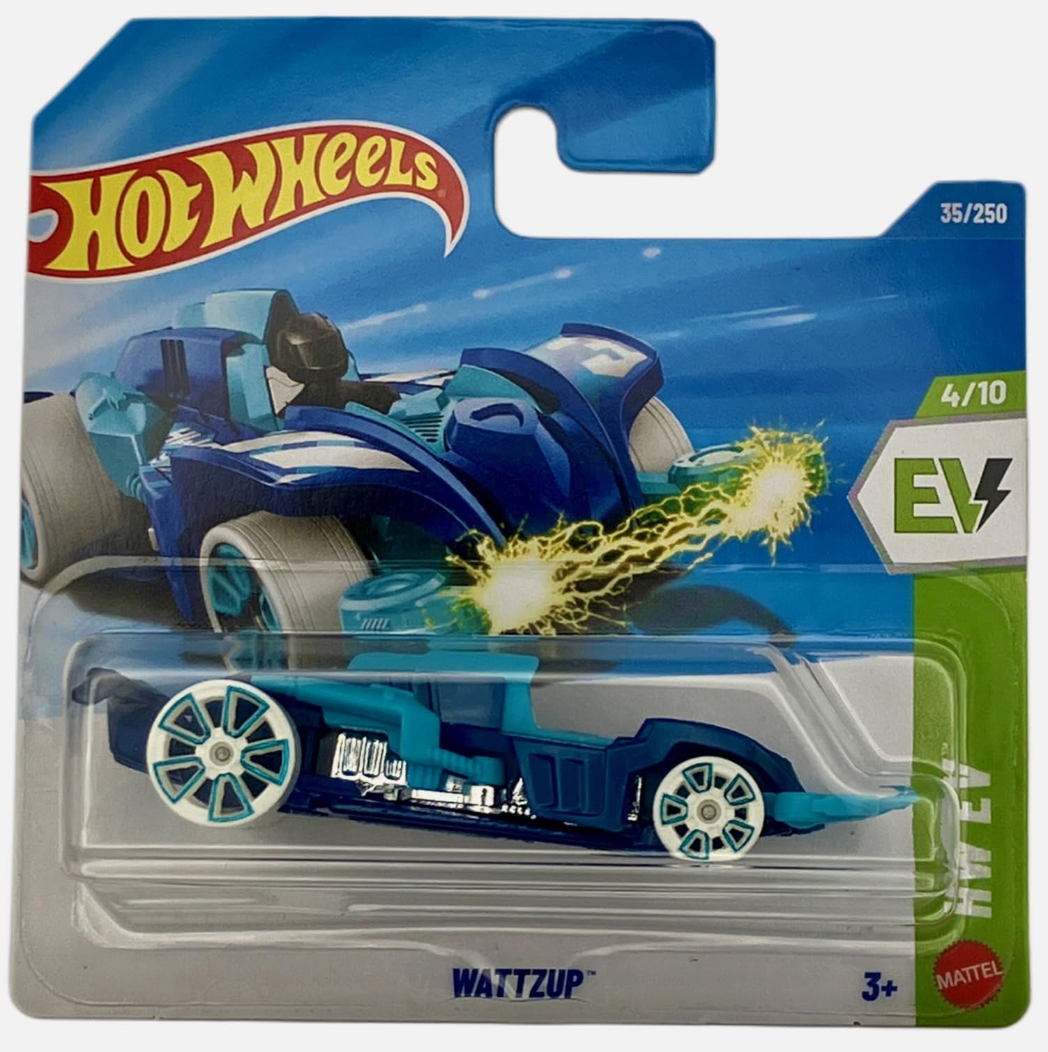 Hot Wheels Wattzup (TM) Light Blue Electric Concept Car - HW EV 4/10 - 35/250 - JJJ06 - Mattel 2026-1:64 Model Car-image-26