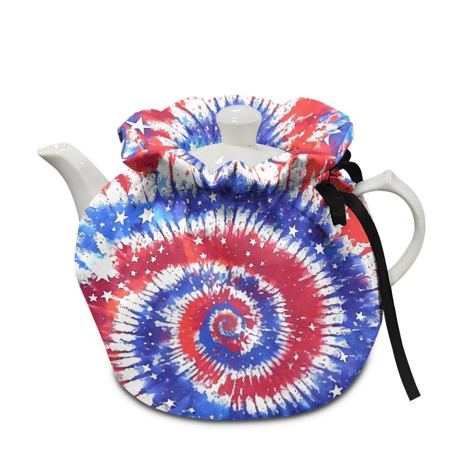 Flag Tie-Dye Tea Cozy for Teapots,Resistant Kettle Cover Heat Resistant Breakfast Warmer Keep Warm Home Kitchen Decorative Accessories