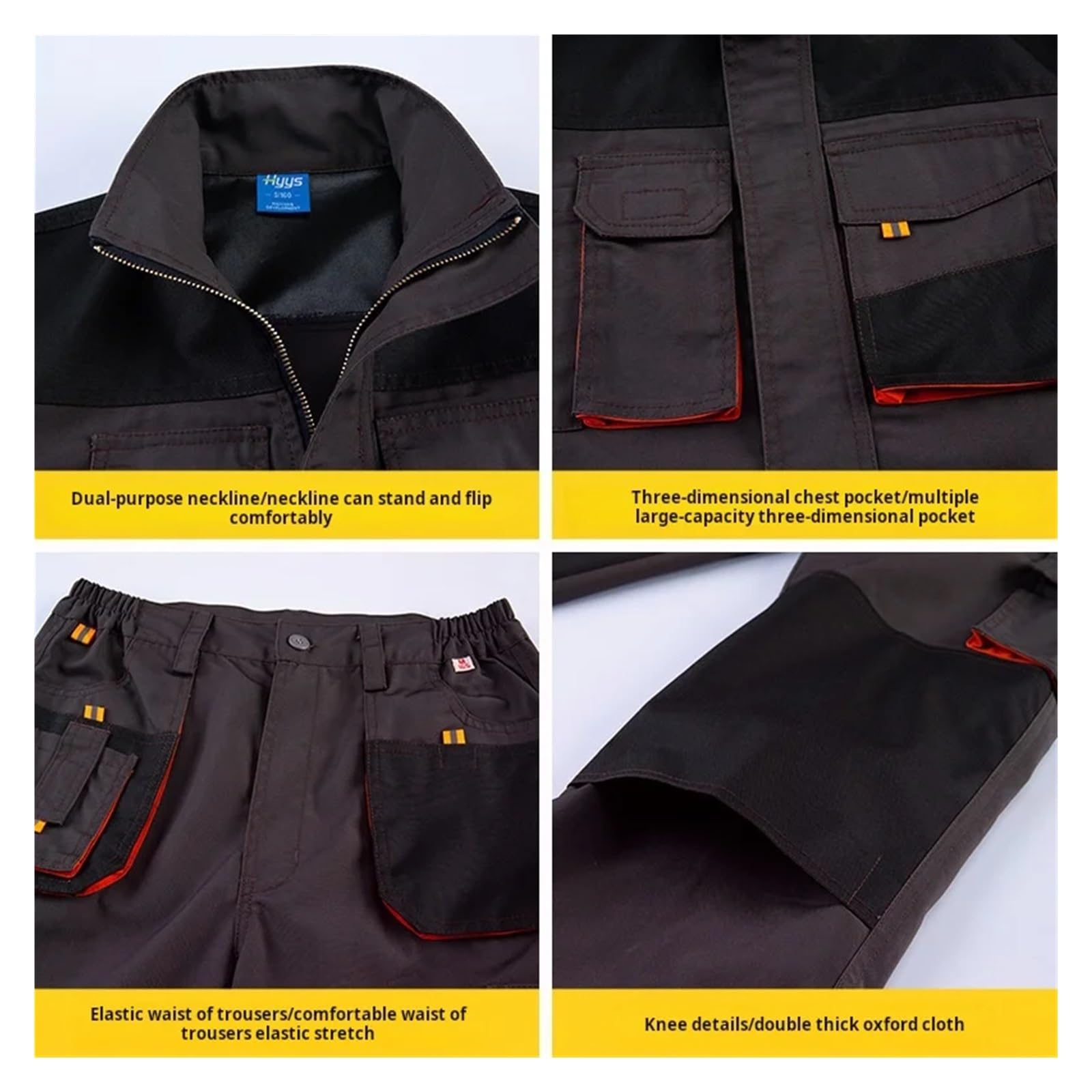 Pantaloni Da Lavoro Uomo Pantaloni e top da lavoro multiuso con tasche grandi, officina di riparazione auto(Color1,XXL)