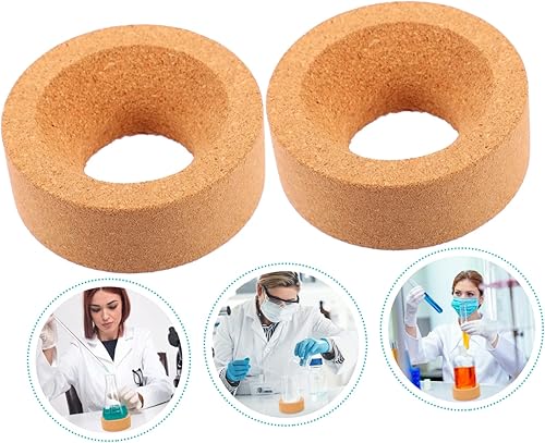 Miniatura 9 de SOLUSTRE 4 piezas soporte para frasco de vidrio, soporte para cono, anillo de corcho, soporte de corcho de 24 pulgadas, soporte de anillo de