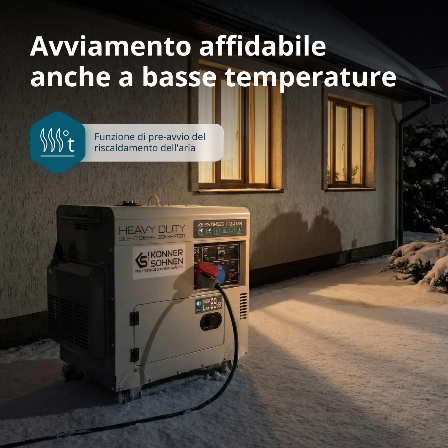 Könner & Söhnen KS 9200HDES-1/3 ATSR, rumore 7500/6400 Watt, 1x16A (400V)/ 1x32A (230 V)