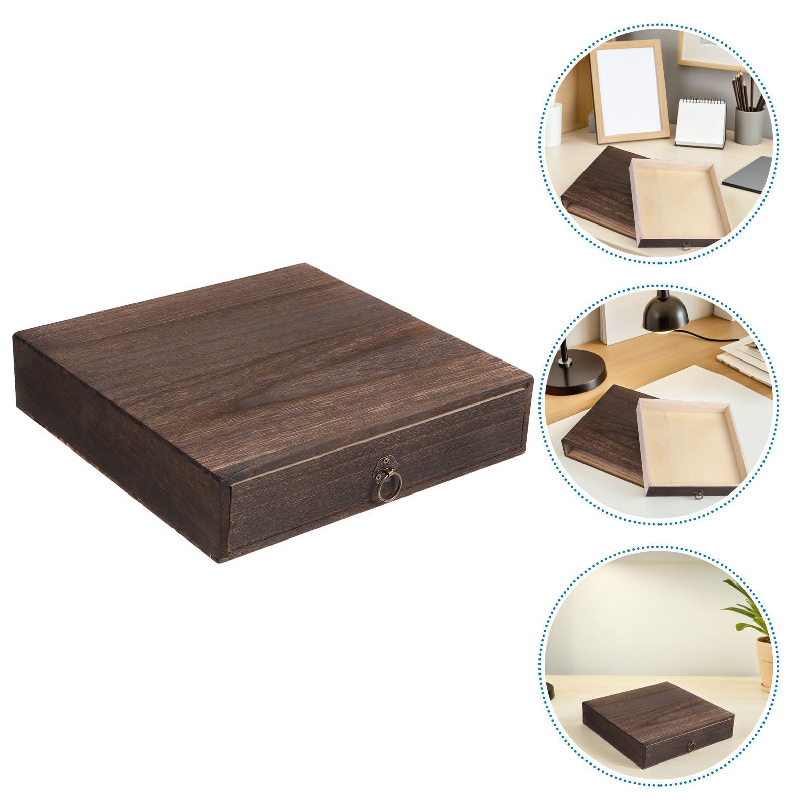 2 Stück Schreibtisch Organizer mit Schubladen Aufbewahrungsbox für Schreibtisch Coffee Rustikaler Vintage Stil für Zuhause und Schlafzimmer
