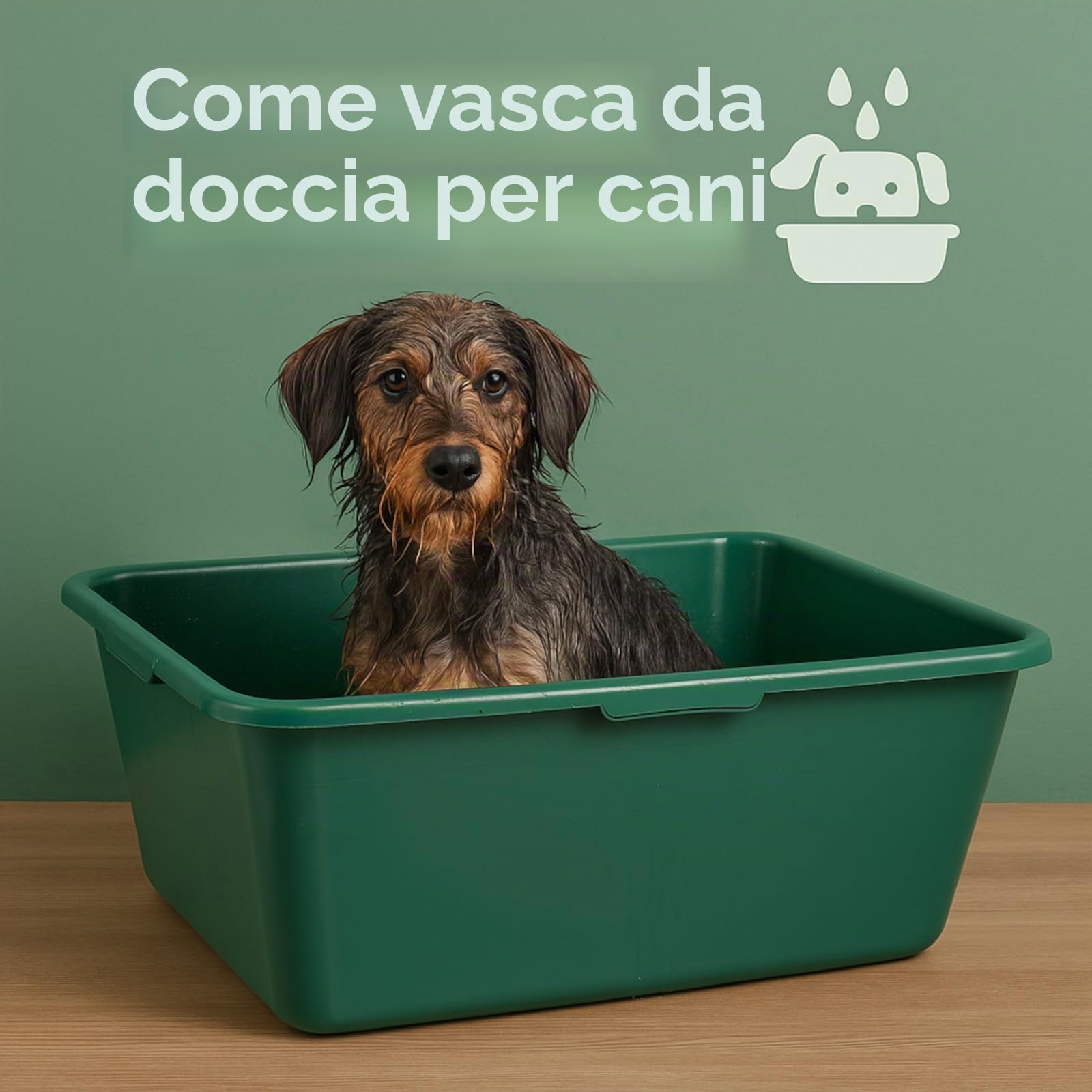 BURI Vasca da bagno in plastica HDPE per uso alimentare, in plastica naturale, rettangolare, robusta, versatile, adatta per cani o bevande per cavalli