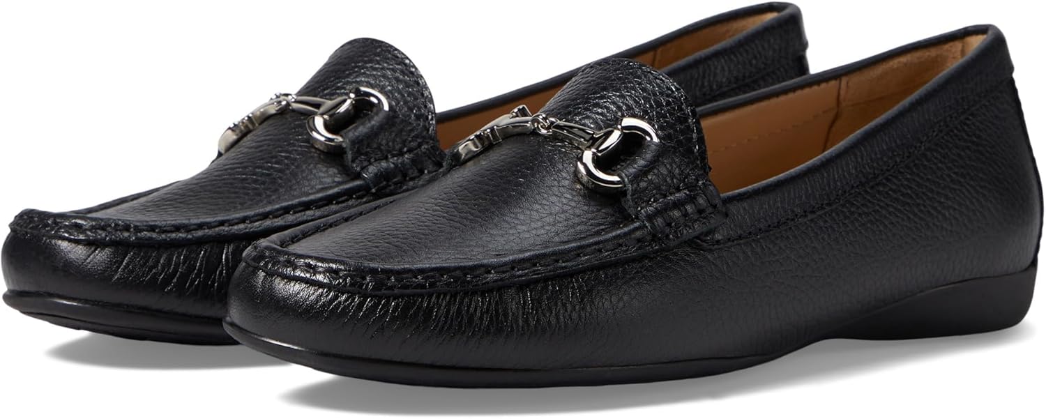 レディース本革スリッポンバックルローファー