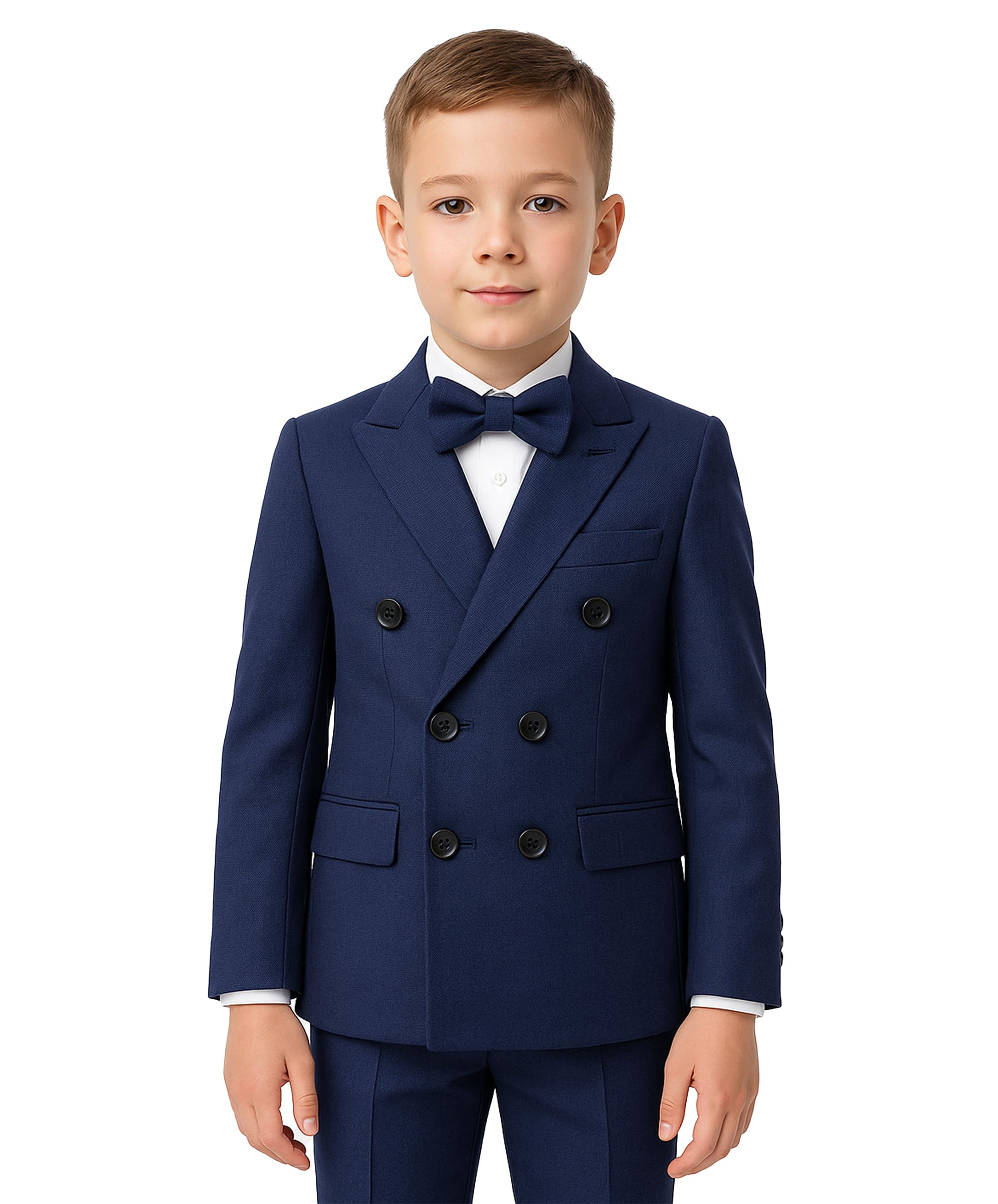SIRRI Conjunto de Traje Cruzado de 4 Piezas para niño, Ideal para Bodas y Ocasiones Especiales.