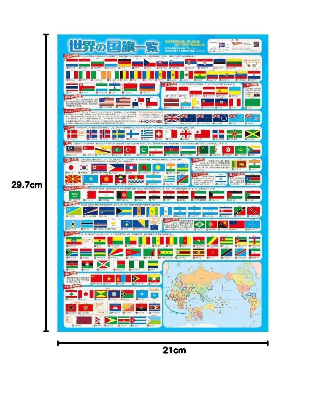 Amazon.co.jp: Tokyo Cart Graphic World Flags List A2 MP01F