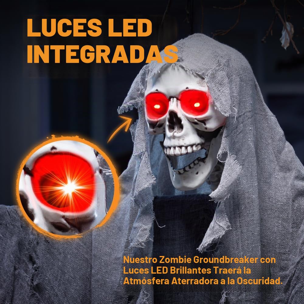 JOYIN 170 cm Decoración Animada Fantasma Gritando para Colgar, Esqueleto de Halloween, la Parca de Esqueleto para Decoración Accesorios de Casa Embrujada