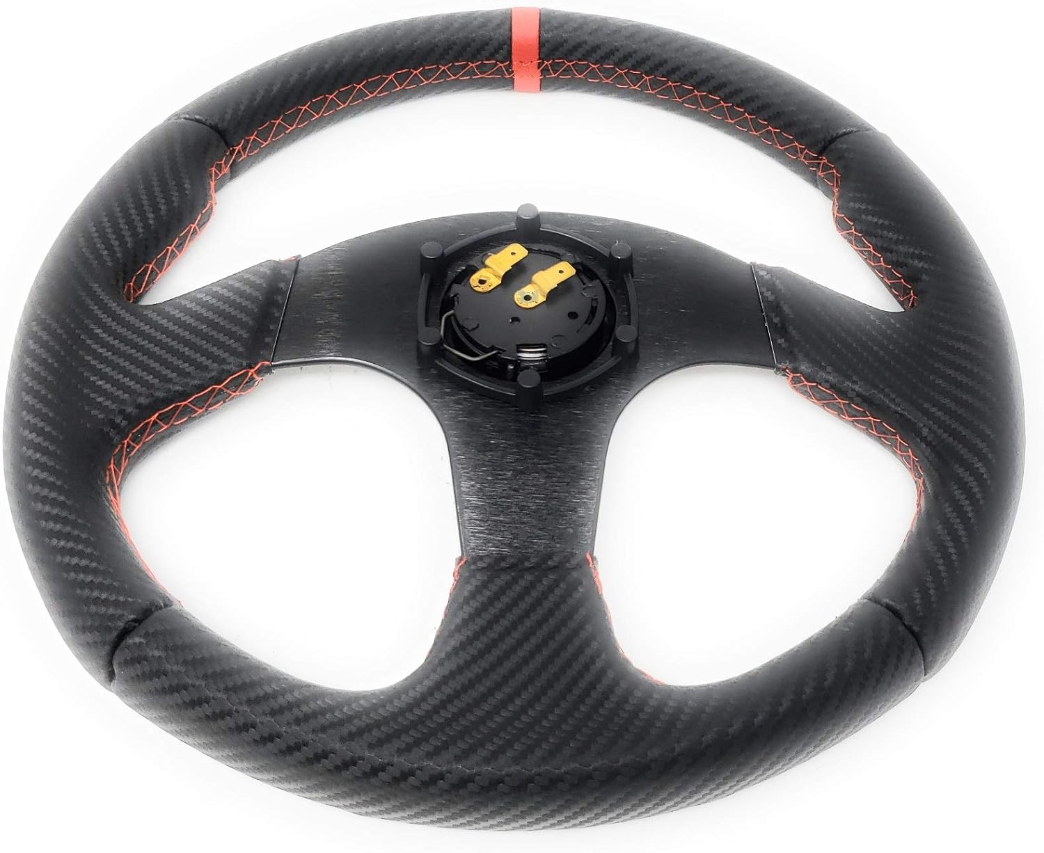 12.5" Steering Wheel w/Horn Red 6 Hole, EZGO Club Car Boat UTV Golf Cart
