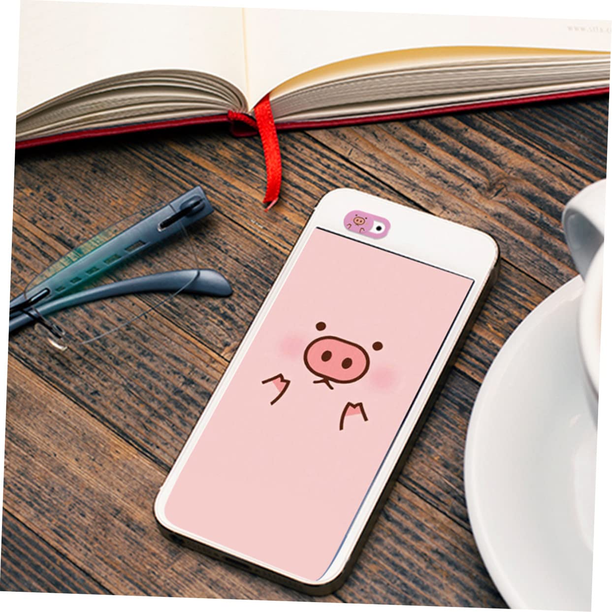Cubierta Protectora Deslizante para Cámara Web Abs Rosa 3 Piezas | Portátil y Tableta, Apertura y Cierre por Deslizamiento, Diseño Patrón de Cerdo
