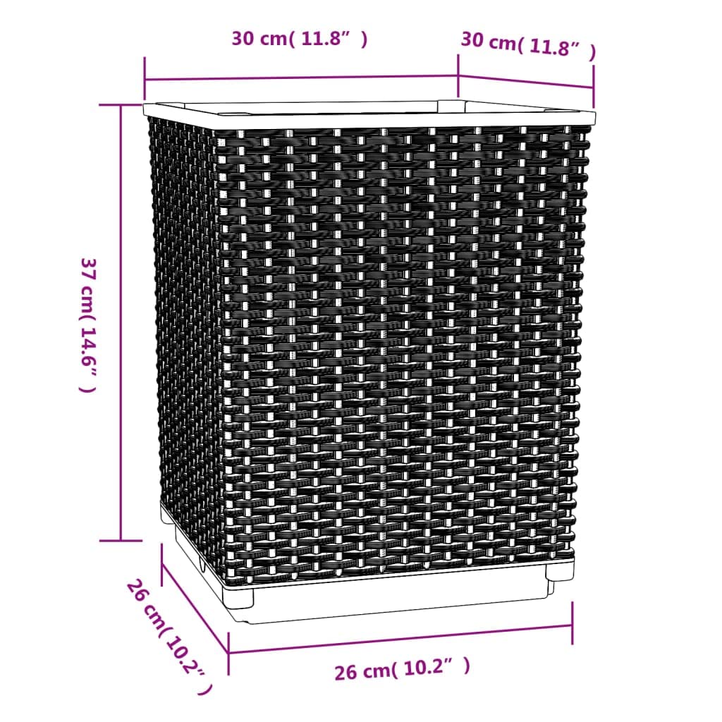 Pflanzkübel Set 2 Stück Weiß 30 x 30 x 37 cm aus Polypropylen für Balkon, Terrasse, Garten, Indoor und Outdoor, für Kräuter, Gemüse, Blumen, Deko und Fensterbank