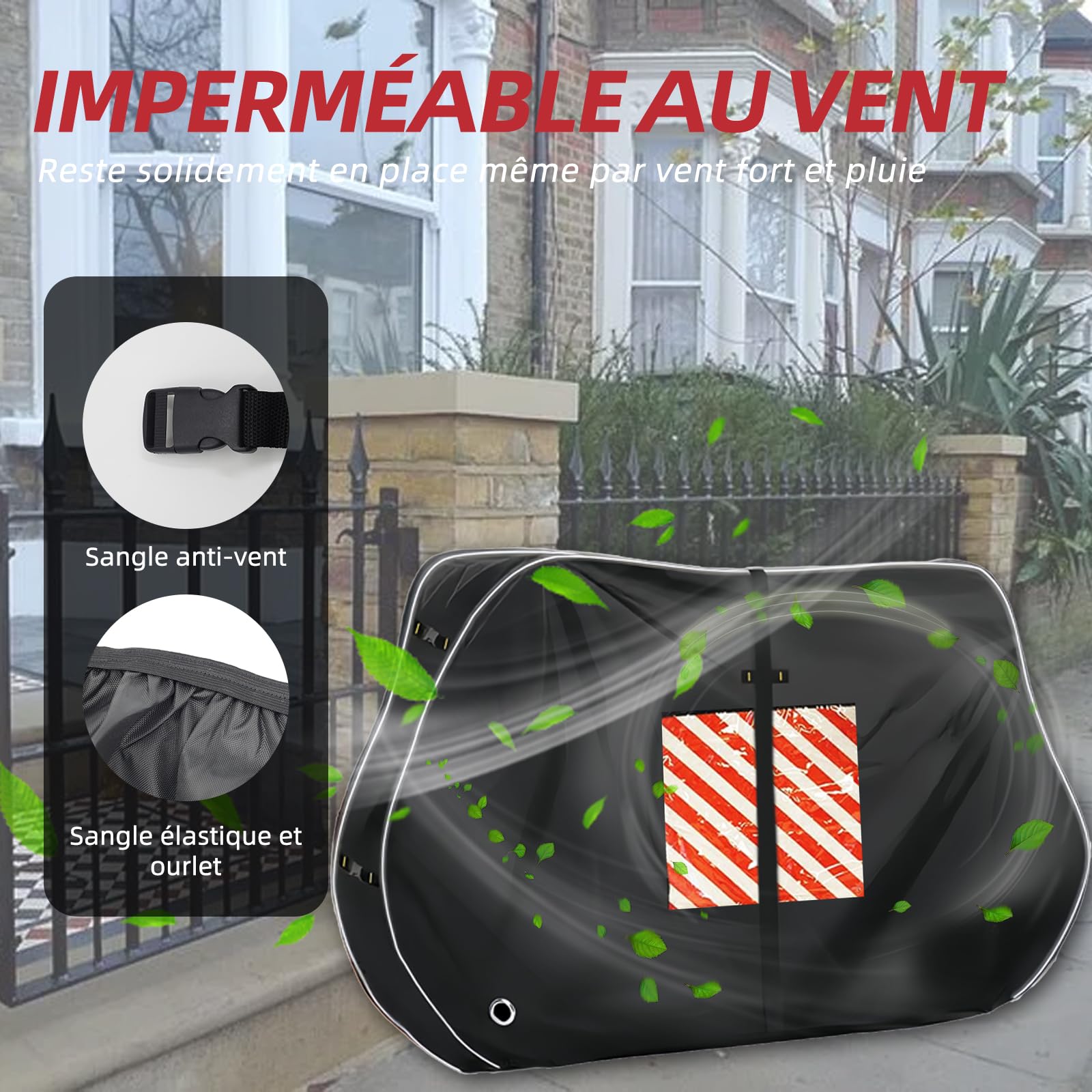 Housse de protection résistante aux intempéries en tissu Oxford 600D pour 2 vélos, caravane/porte-bagages de camping, convient pour Volkswagen California (T6.1/T7), Skoda Kodiaq, BMW X3/X5 (noir)