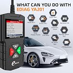 YA-201 Obd2 Scanner, Full OBD2 Modes Check Engine Code Reader After 1996 All OBDII/EOBD/KOBD/CAN Cars, O2 Sensor EVAP Systems, Battery Test,Live Data Stream,Plug & Play