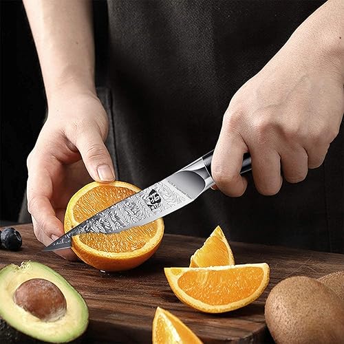 Miniatura 9 de TUO Cuchillo de carnicero de carne vegetal de 7 pulgadas y cuchillo de pelar de 3.5 pulgadas AUS-8 de acero japonés con mango G10 - Serie FALCON S