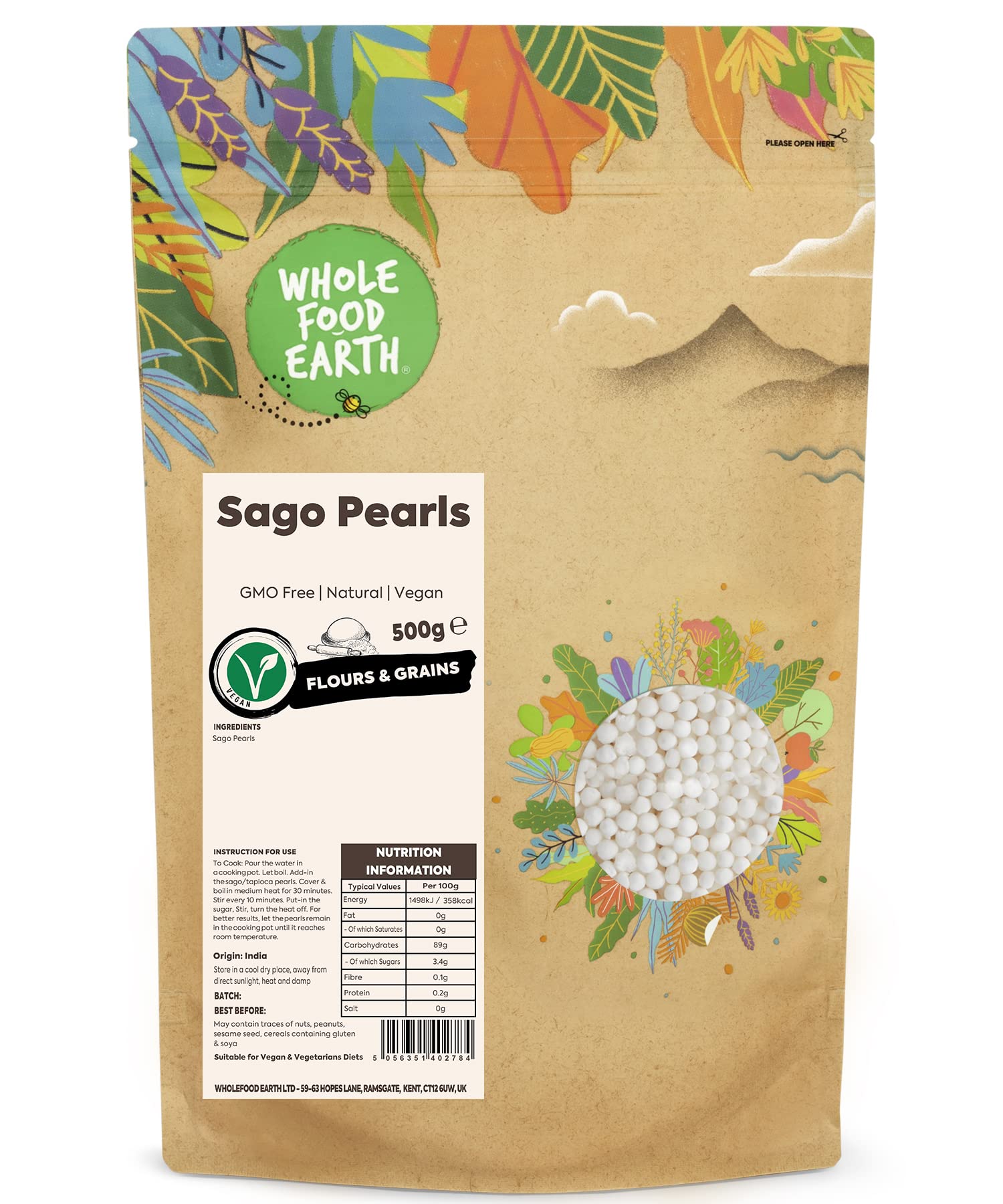 Sago Pearls 500 g | GMO Free | Natural