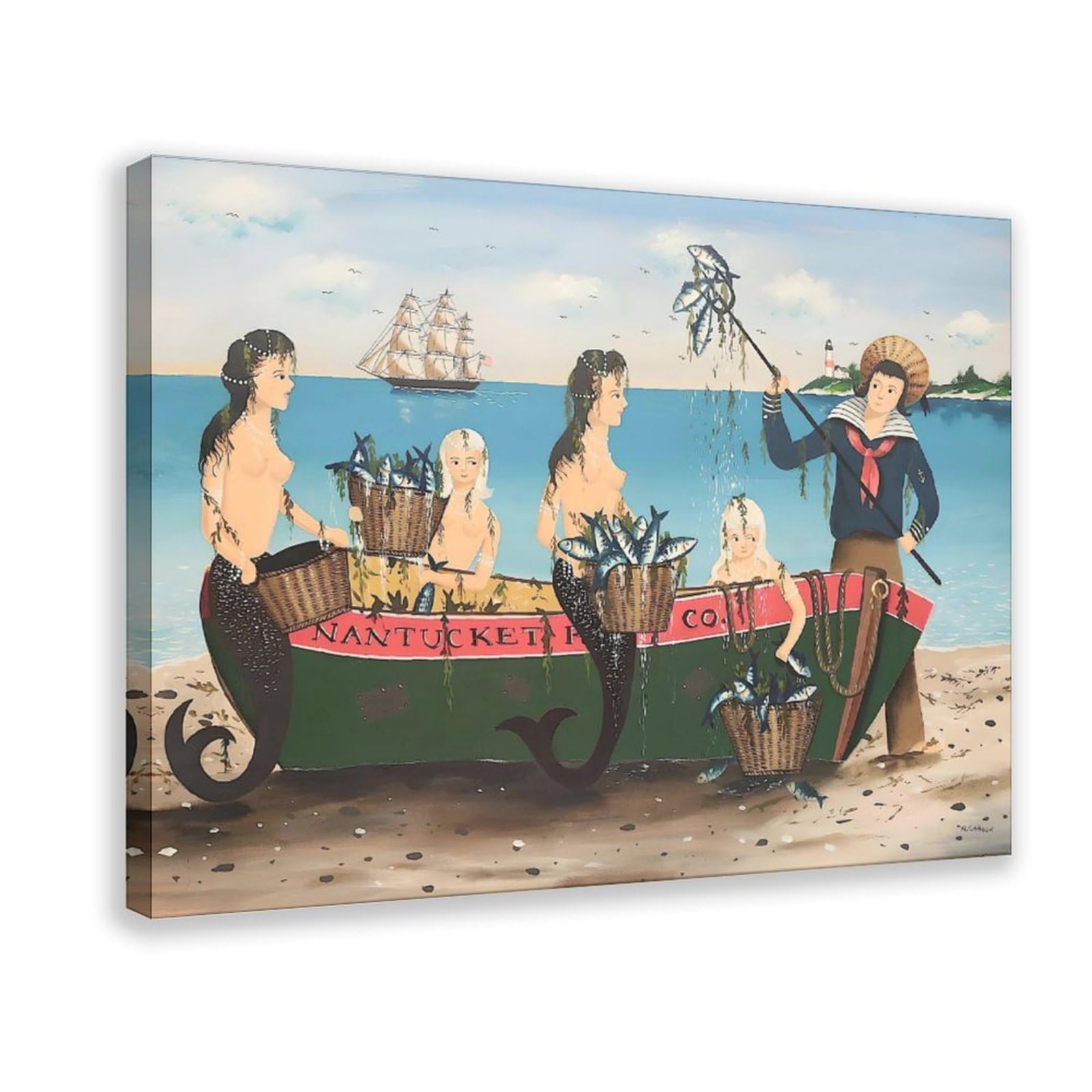 Nantucket Fish Co Ralph Cahoon Impression Toile Décoration Bureau - 8