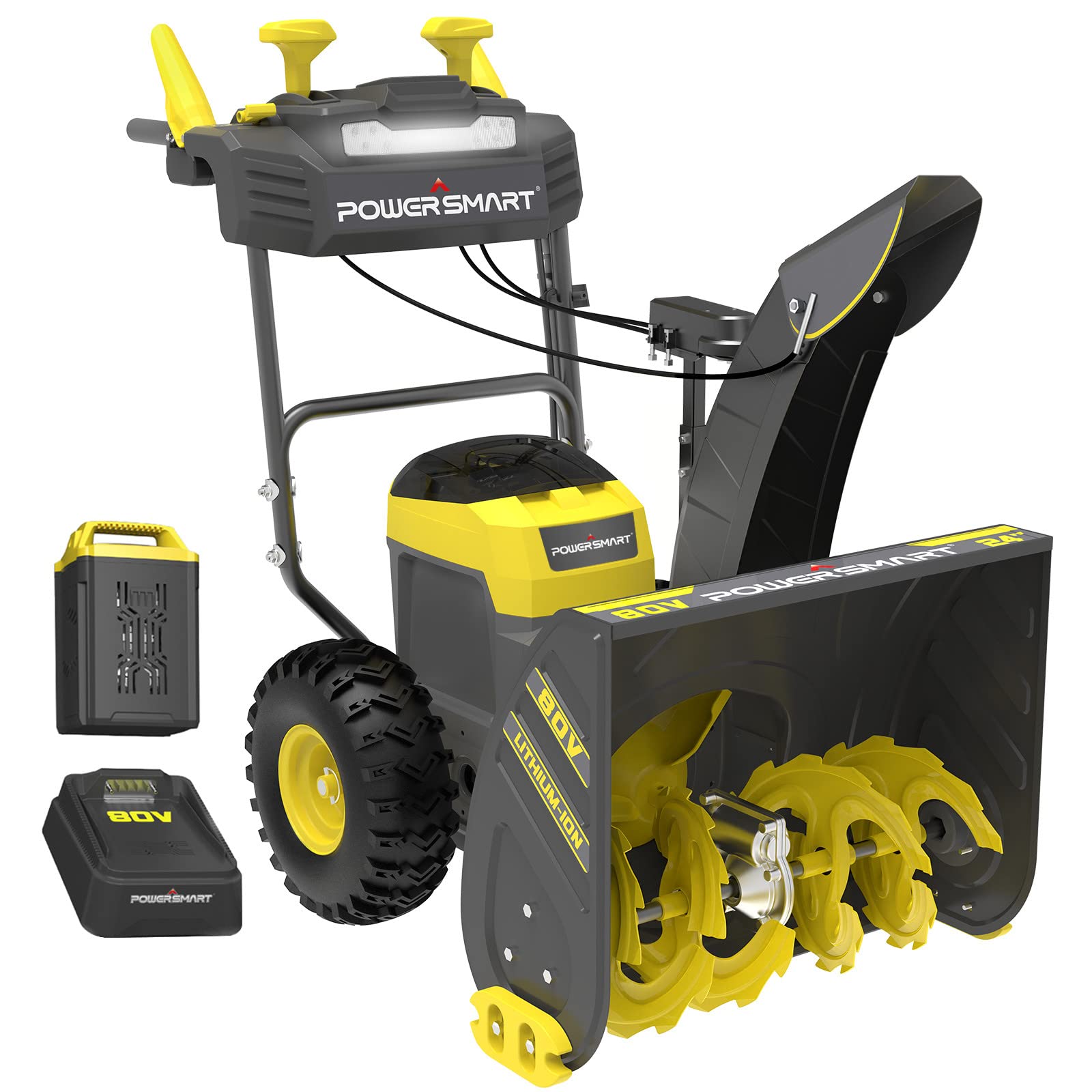 Buy PowerSmart Electric Snow Blower, 24 Inch Cordless Snowblower with