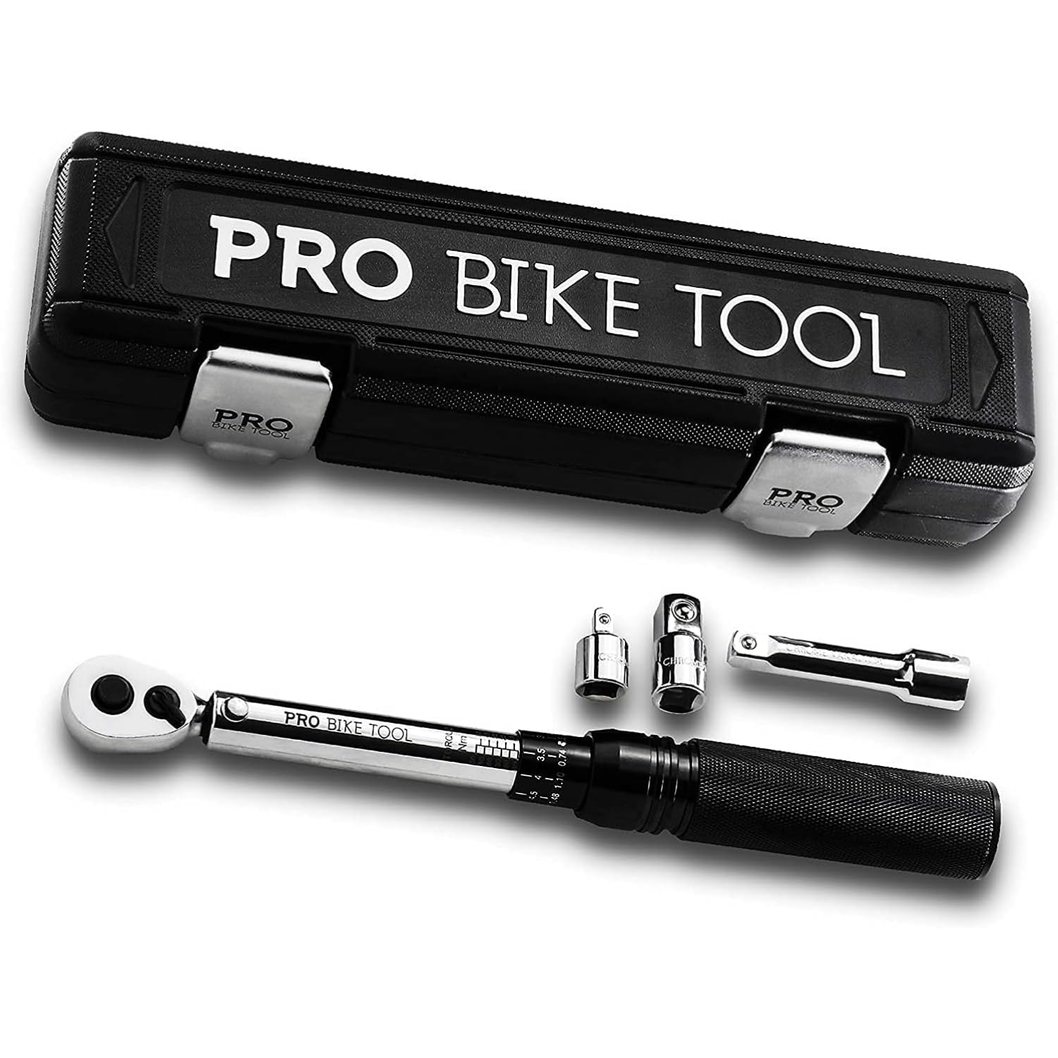 PRO Bike Tool 3/8 Zoll Antriebs-klick-Drehmomentschlüssel-Satz 10 bis 60 Nm - Fahrrad-Wartungssatz für Straßen- und Mountainbikes, Motorrad-Multitool