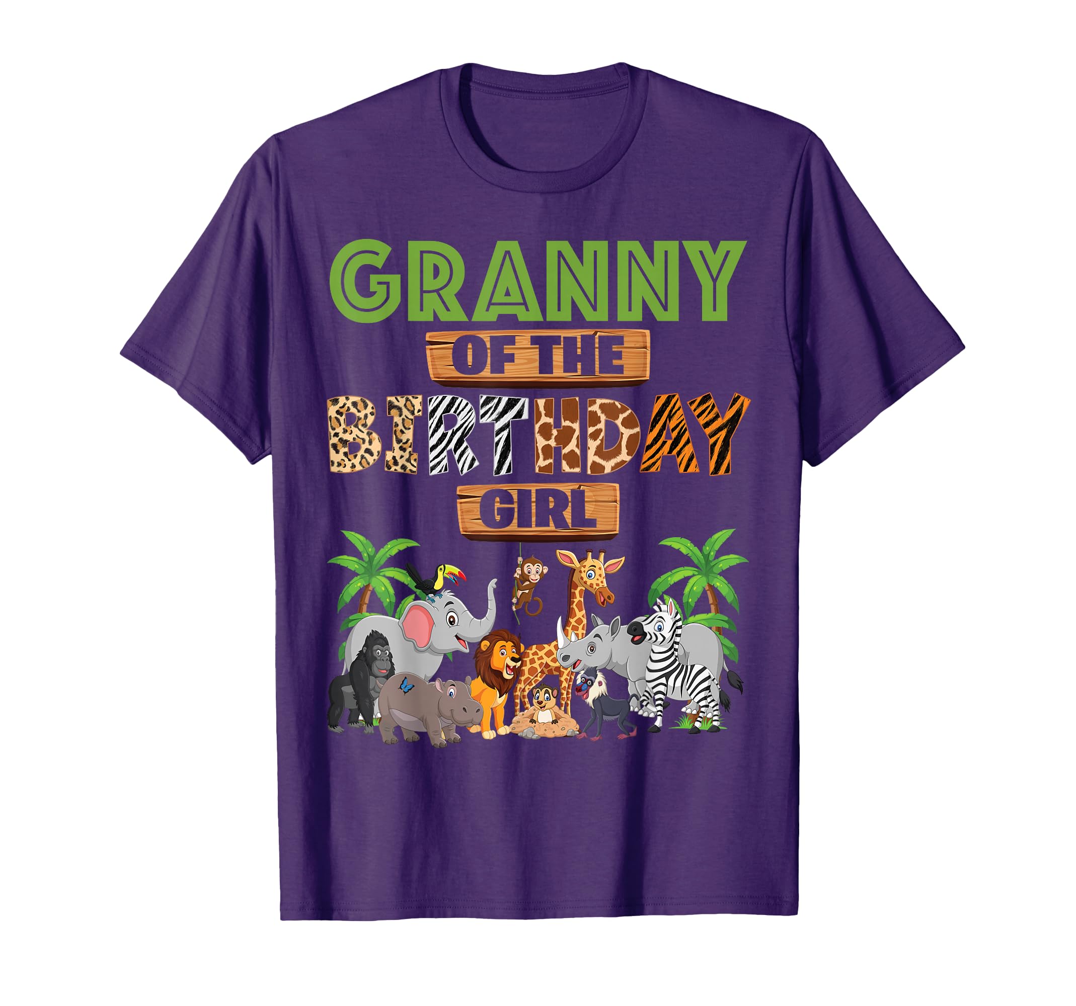 Wild Granny Of The Birthday Girl Zoo Safari Jungle Animal T-Shirt