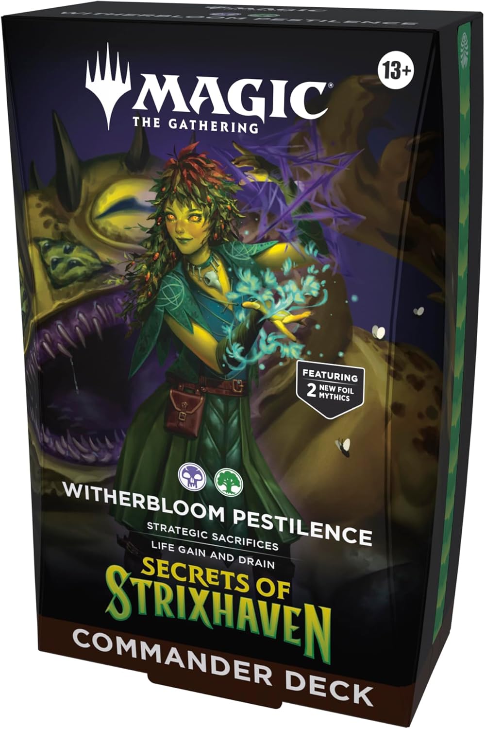 Magic: The Gathering Secrets of Strixhaven Commander Deck - Witherbloom Pestilence (100-Card Deck, Deck Box + Accessories)