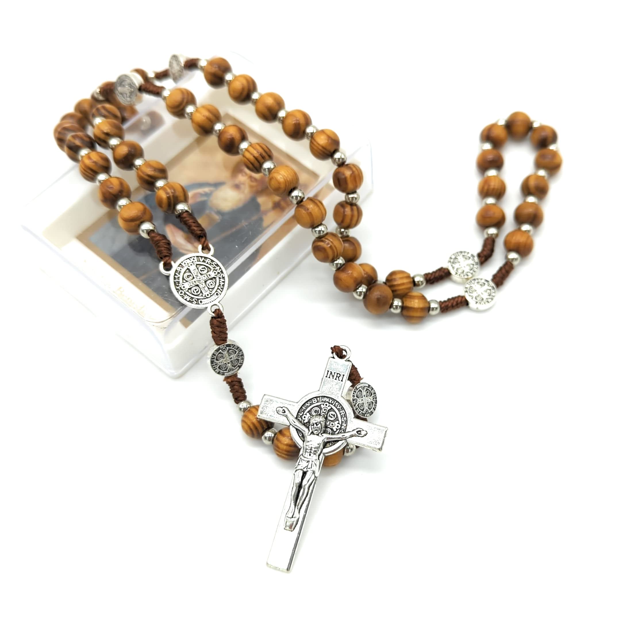 Rosario Di Nozze In Vetro Perlaceo Con Medaglia Miracolosa - 46cm | Regalo Anniversario Matrimonio - Foto 5