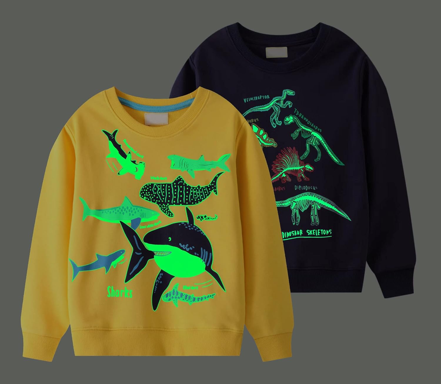 HUAER& Baby Boy Round Neck Cotton Long Sleeve Pullover Sweatshirt 2-7Y