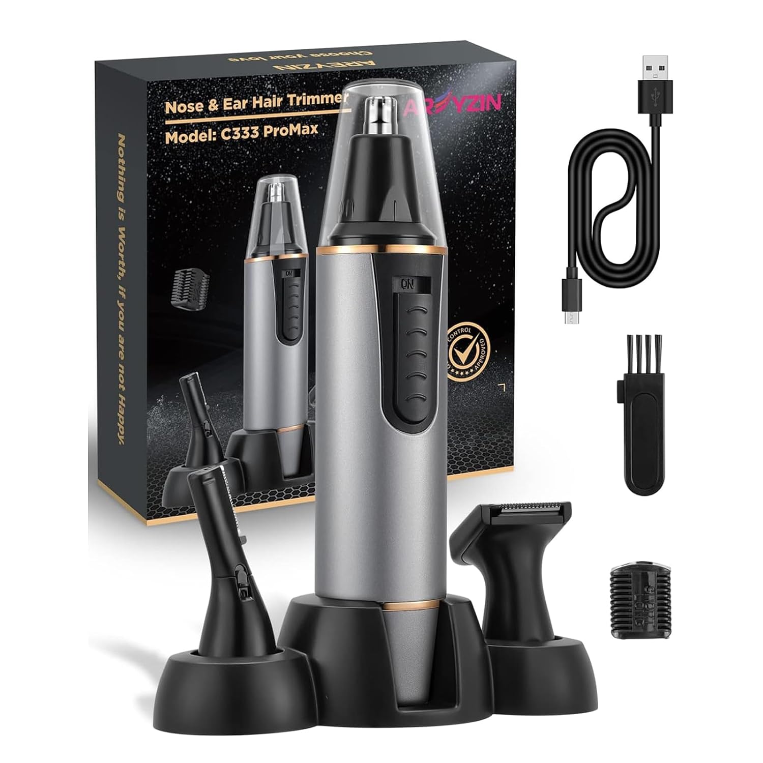 AREYZIN Nose Hair Trimmer for Men 2024 Professional Painless Rechargeable Nose Trimmer for Men and Women Eyebrow Facial