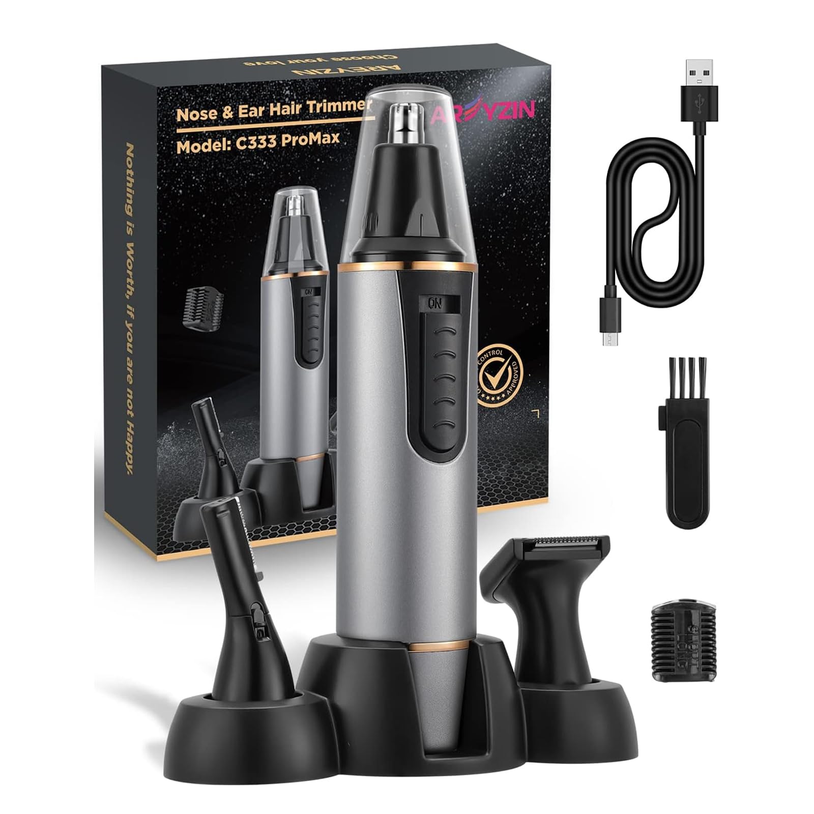 AREYZIN Nose Hair Trimmer for Men 2024 Professional Painless Rechargeable Nose Trimmer for Men and Women Eyebrow Facial