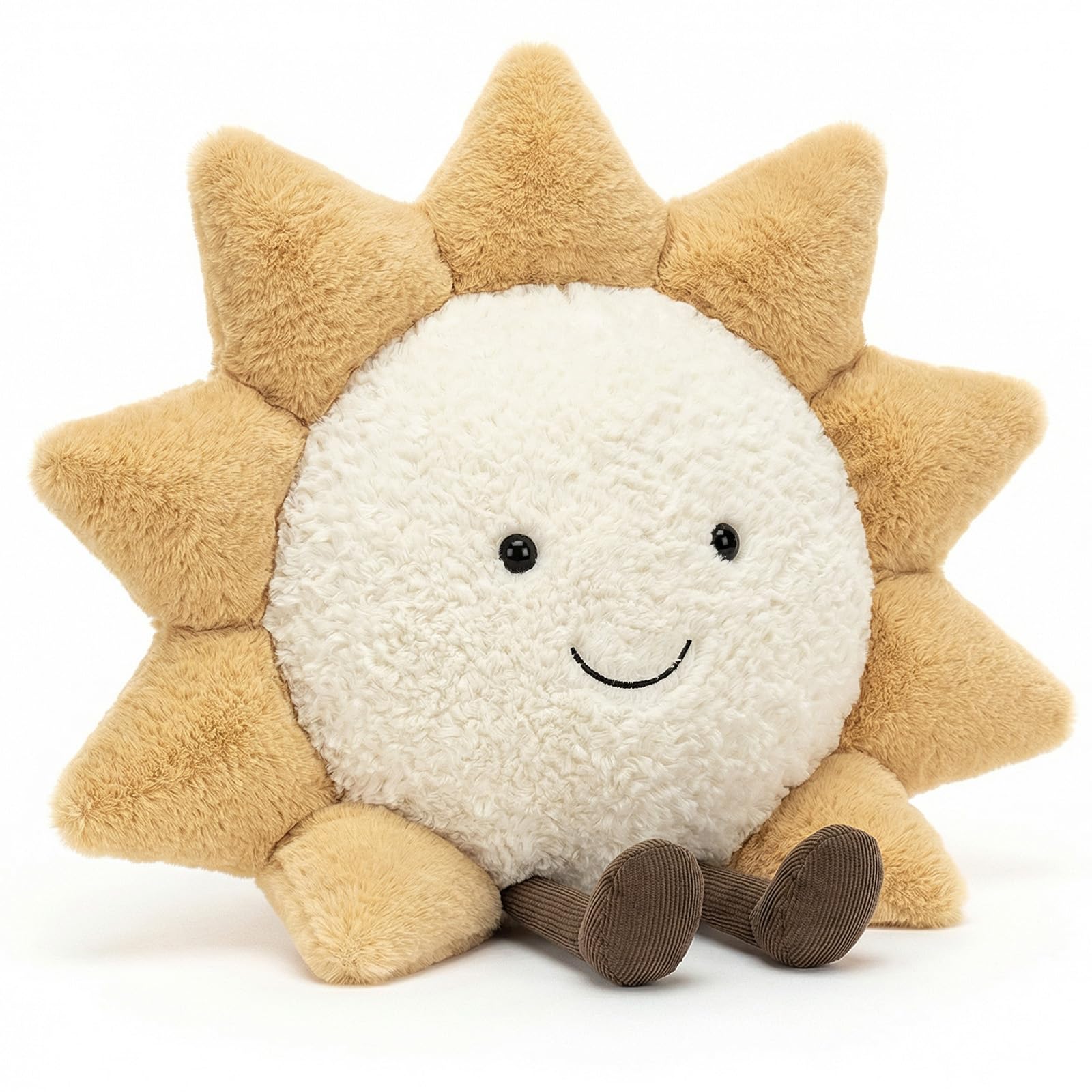 Sayudar Lächeln Sonne Plüsch Dekokissen -40cm Weiches Sonnenkissen, 5D Plüsch Sonnen Geformte Dekorative Kissen, Plüschtier Kissen in Sonnenform, Niedliches Sonnenkissen für Kinder zum