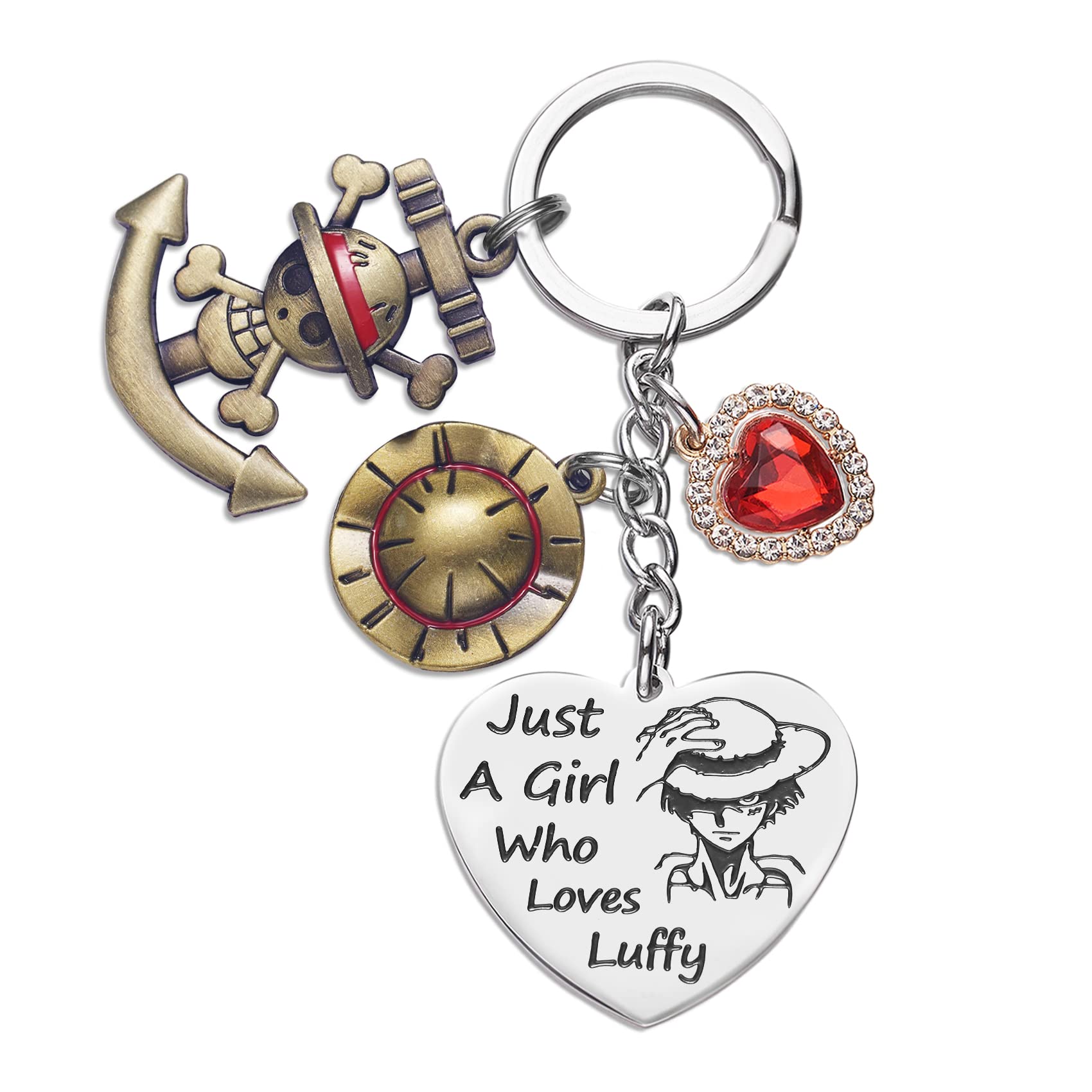 One Piece Merch Anime Keychain Luffy Cartoon Character Gifts For Teen Girls Daughter Women Birthday Gift Keychains