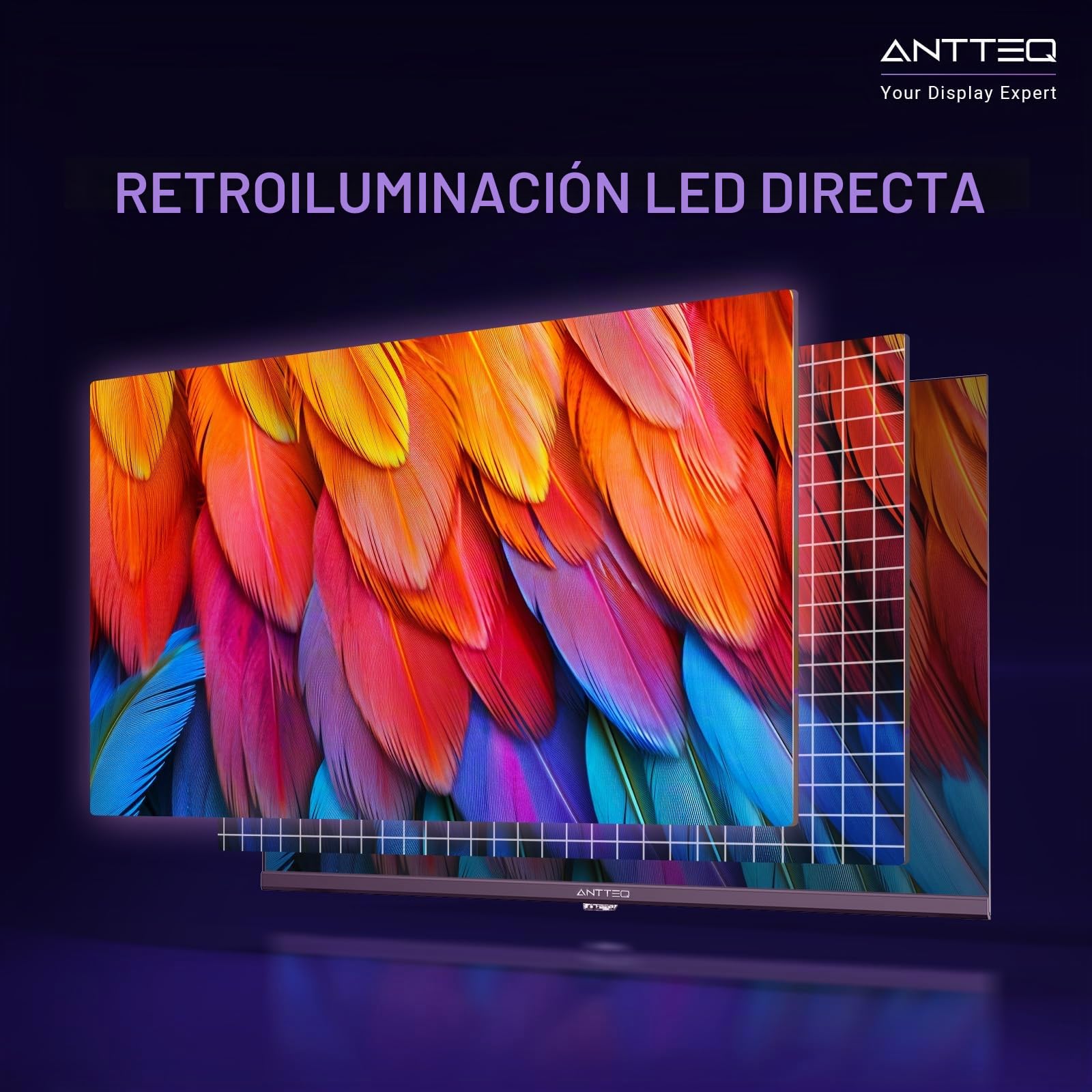 Antteq Vita Televisor Smart TV 32 Pulgadas (81 cm) con Bluetooth, Dolby Audio, WiFi, App Store, Compartir a TV, Netflix/Youtube/Pluto TV, Modelo 2026, V32-AH3Q1D-BT(HD Ready)