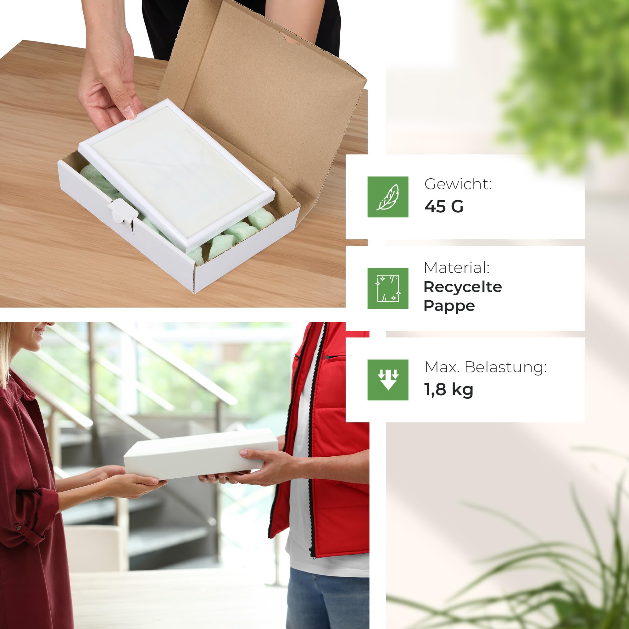 smiley pack Maxibriefkarton DIN A5 240 x 160 x 45 mm – weißer stabiler Versandkarton mit Steckverschluss, passend für DHL Maxibrief, Warensendung & Büchersendung (100 Stück)