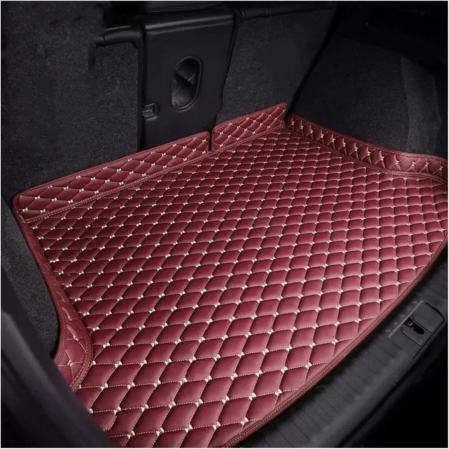 Tapis Coffre Voiture Pour Peugeot 5008 7 Places 2017-2025 Tapis De Coffre 3D Personnalisé Accessoires De Voiture Décoration Intérieure Tapis Coffre Sur Mesure(Black-Black - 6