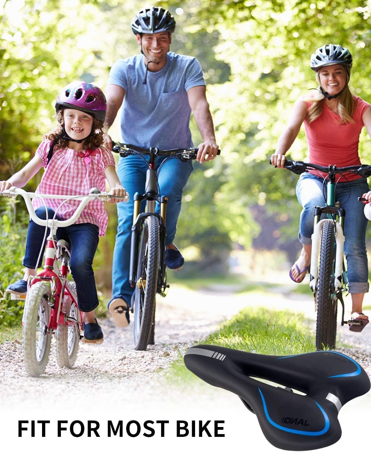Gel Bike zitkussen, MSDADA comfortabel breed fietszadel voor dames en heren, universele maat fietszitkussen voor mountainbike, hometrainer, racefiets, stadsfiets, spinfiets, MTB, BMX (groen