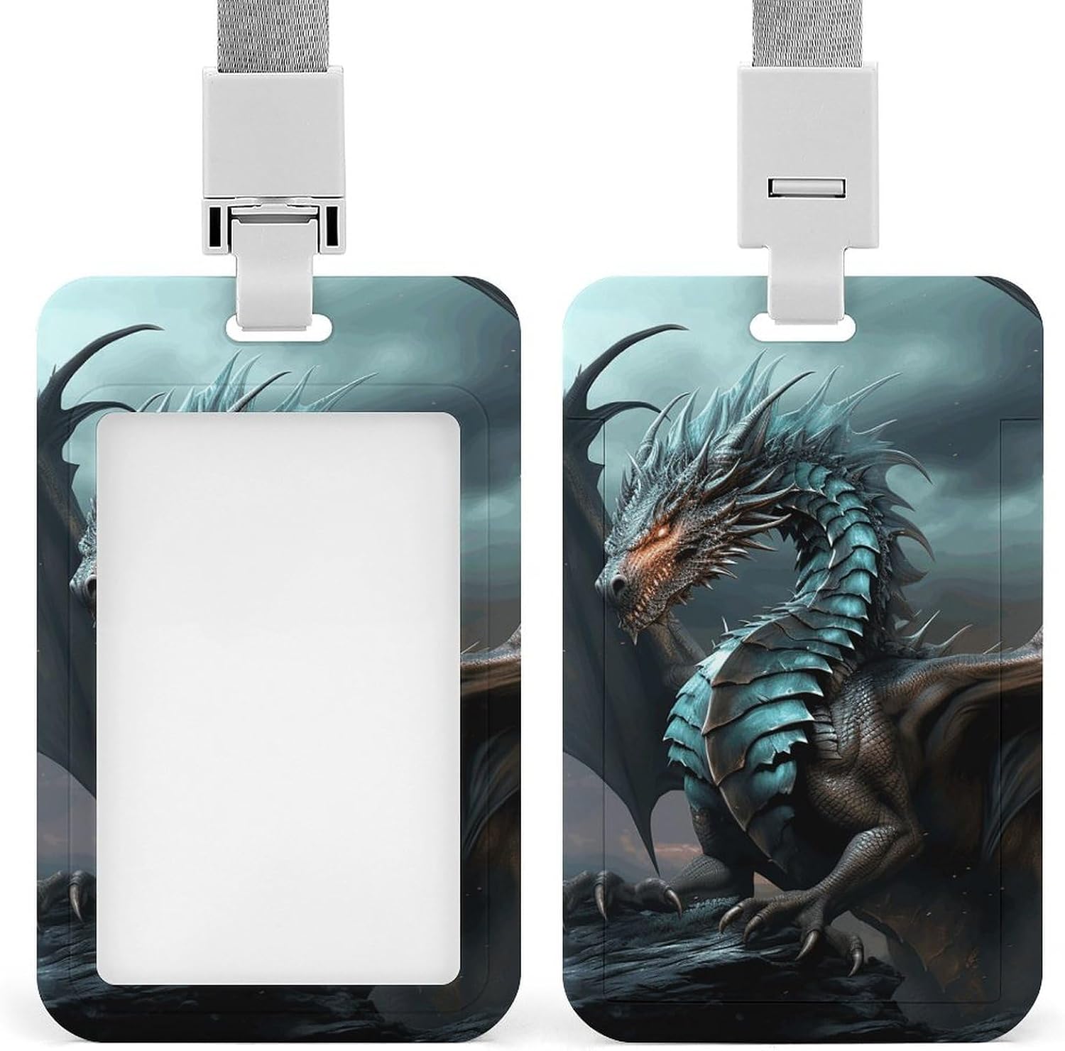 Cool Dragon Waterproof Vertical Card Clips, Badge Holders