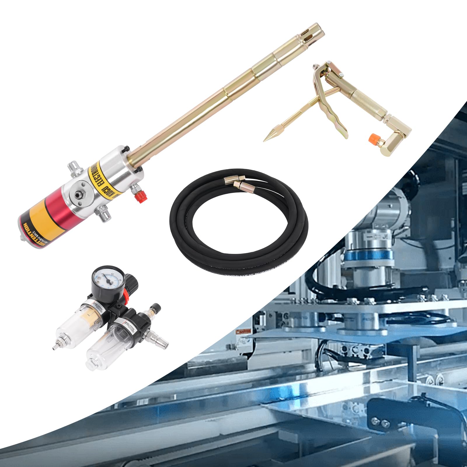 LYNICESHOP Air Operated Pneumatic Oil Transfer Pump - Heavy Duty 35mm 30-40MPa, 50:1 High Pressure Grease Drum Pump