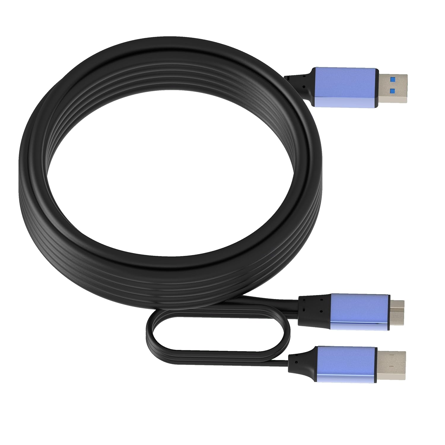 OkyLink USB 3.0 (3.2 Gen 1) A to Micro-B Male to Male Data Cable, 5Gbps High Speed Transfer, 15ft(5M) for External Hard Drive HDD SSD