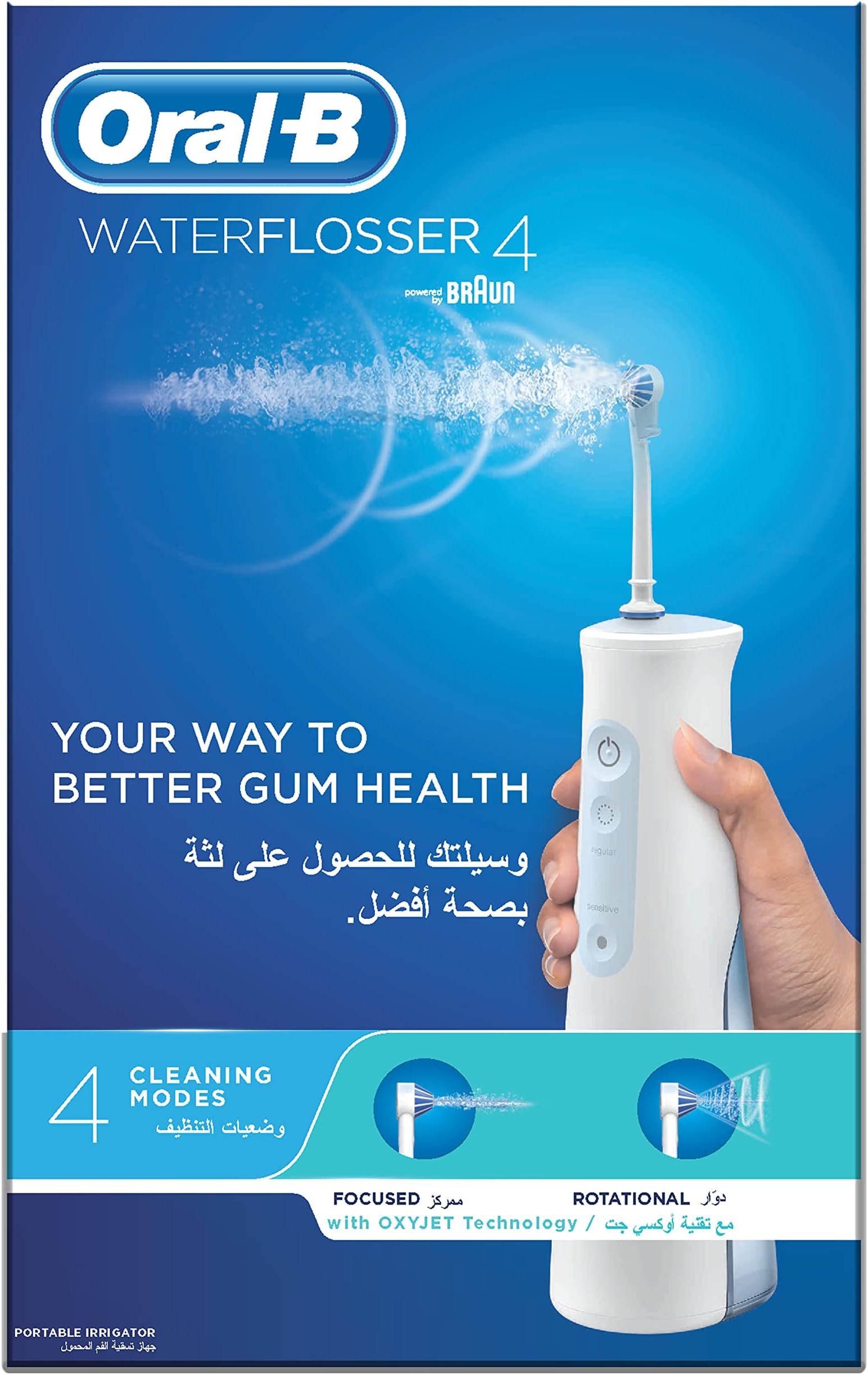 Oral-B Aquacare Water Flosser 4 Cordless Irrigator, Featuring Oxyjet Technology And 4 Cleaning Modes