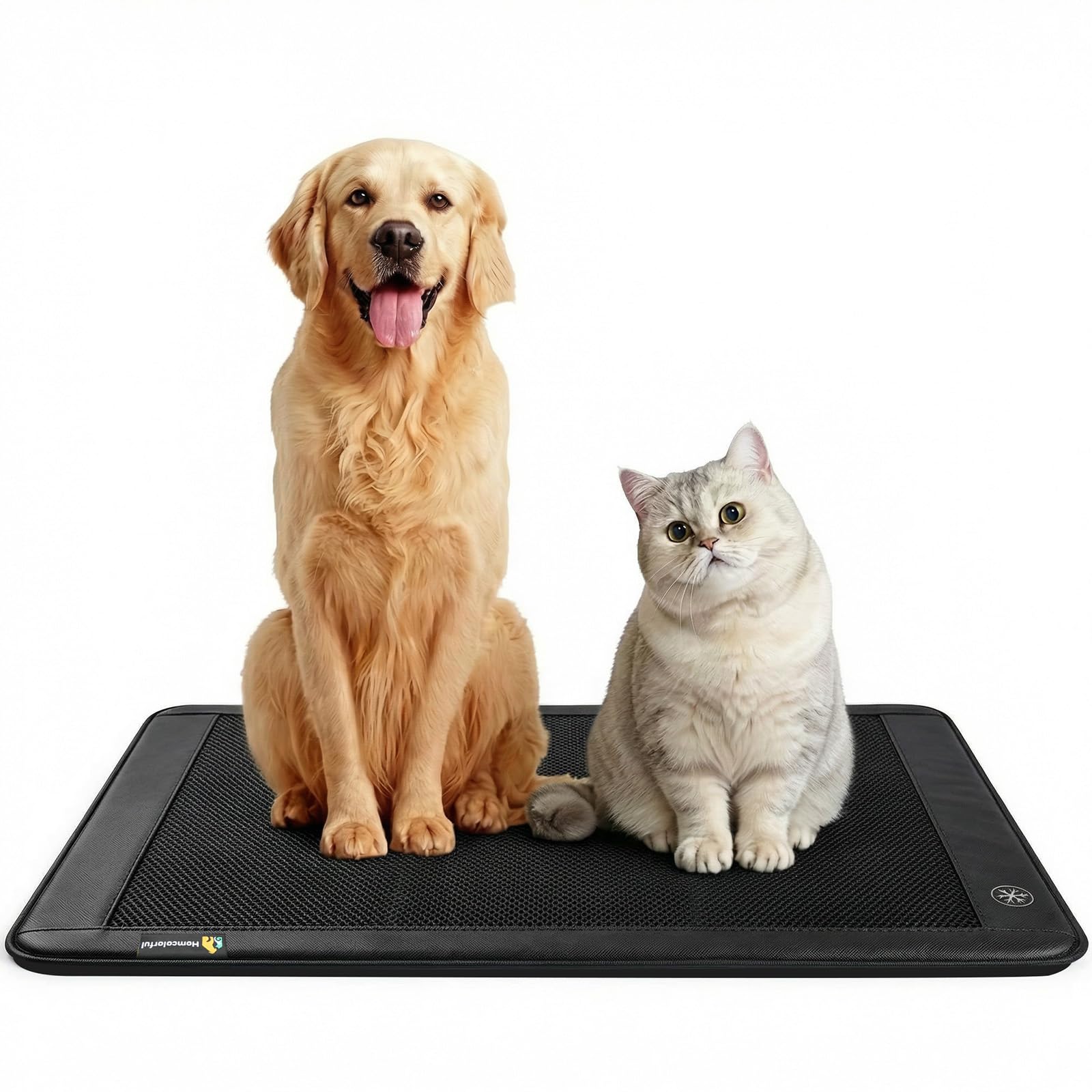 Elektrische Hunde-Kühlmatte, 76,2 x 61 cm, Haustier-Kühlmatte für Hunde und Katzen, 3 Kühlstufen, Ultra-leiser Betrieb, rutschfestes Kühlkissen für Hunde und Katzen von 10-25 kg, kein Wasser oder