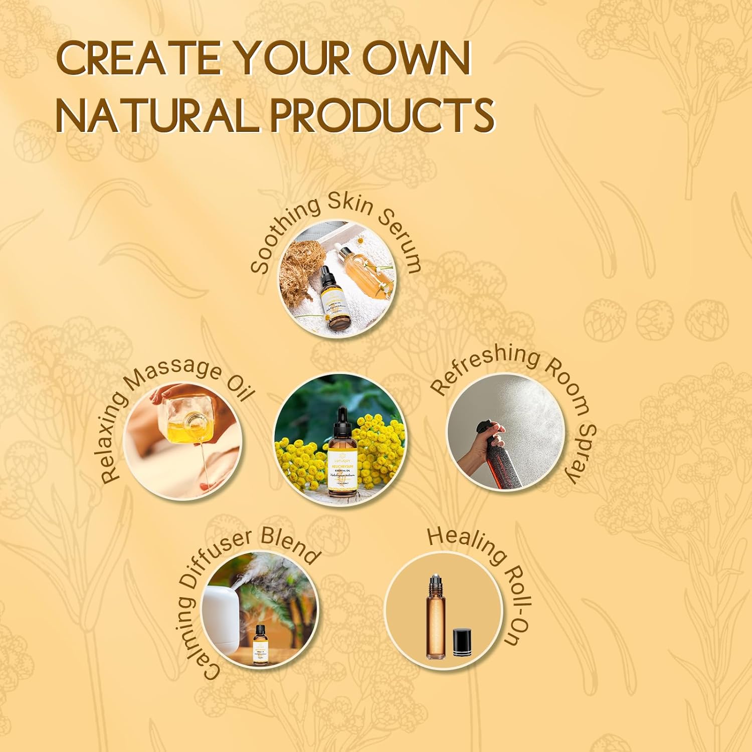 Helichrysum Essential Oil 1 Oz – 100% Pure & Natural – Helichrysum Oil for Bruising, Skin, Aromatherapy, Massage & DIY Use - Image 5