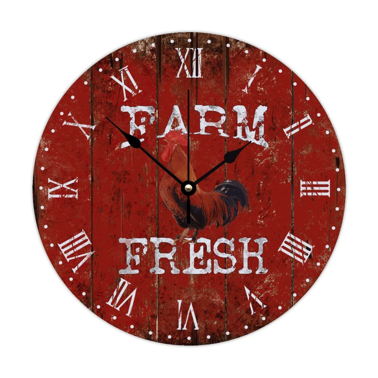 Horloge ronde en bois coq pour sublimer votre cuisine
