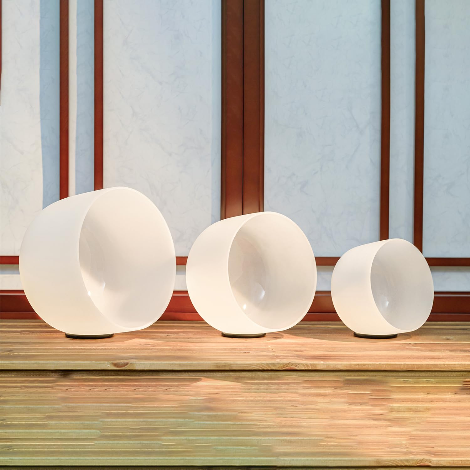 Hye-eun Juego de 3 cuencos tibetanos de cristal, 432 Hz, 7 pulgadas, 9 pulgadas, F y 11 D, con bolsa de transporte, mazo para sanación, terapia, meditación, yoga, cristal, juego de 3 unidades