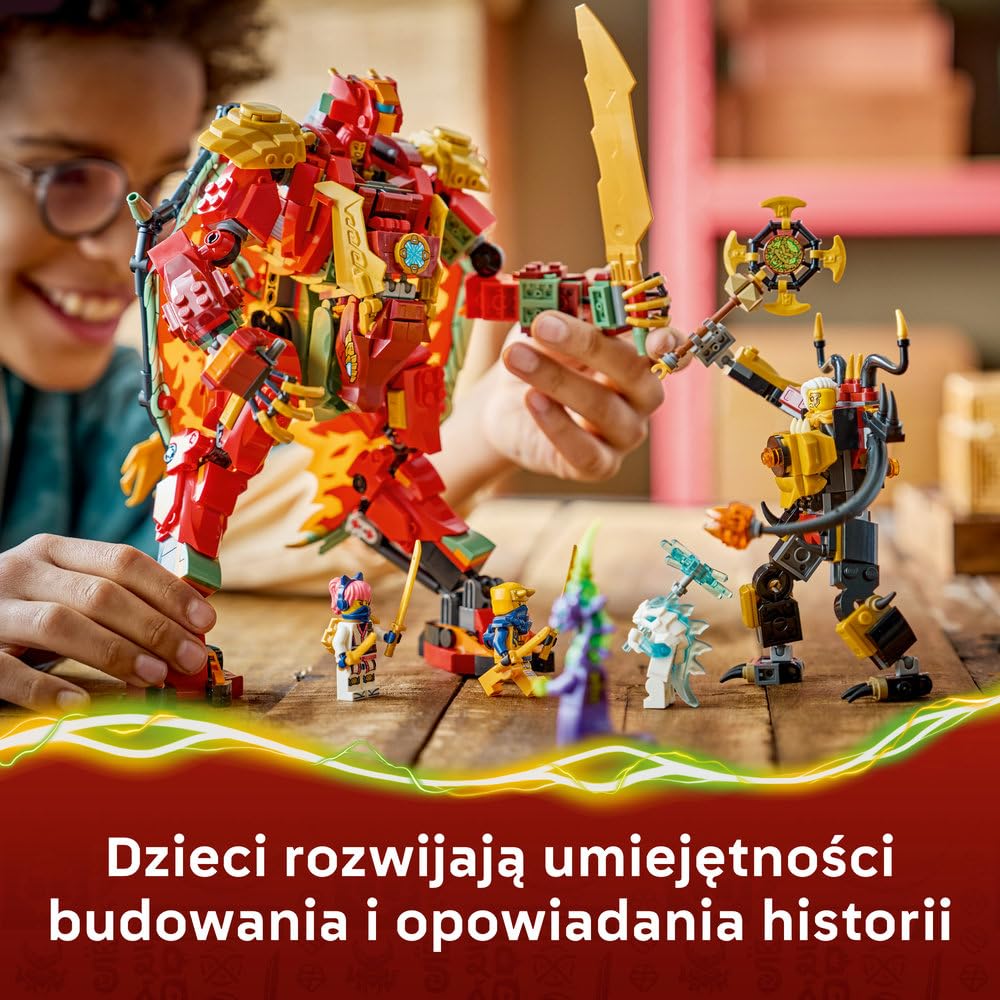 LEGO NINJAGO Transformujący smoczy mech Wyldfyre 71868 | smoczy mech, zabawka akcji, prezent dla chłopca i dziewczynki 9+, bitwa ninja, 821 elementów
