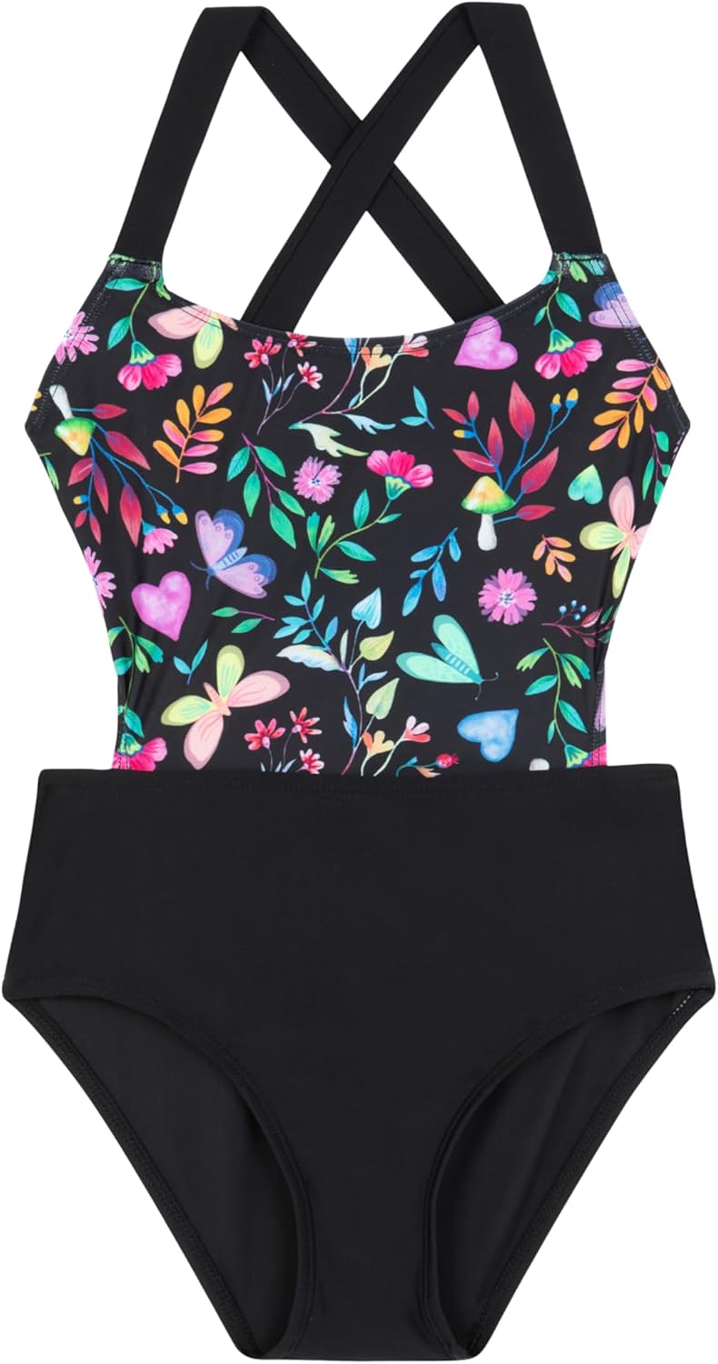 Gottex Kids Cut Out Cross Strap One Piece Swimsuit Chlorine Fade Resistant and Built-in UPF UV 50 + Protection