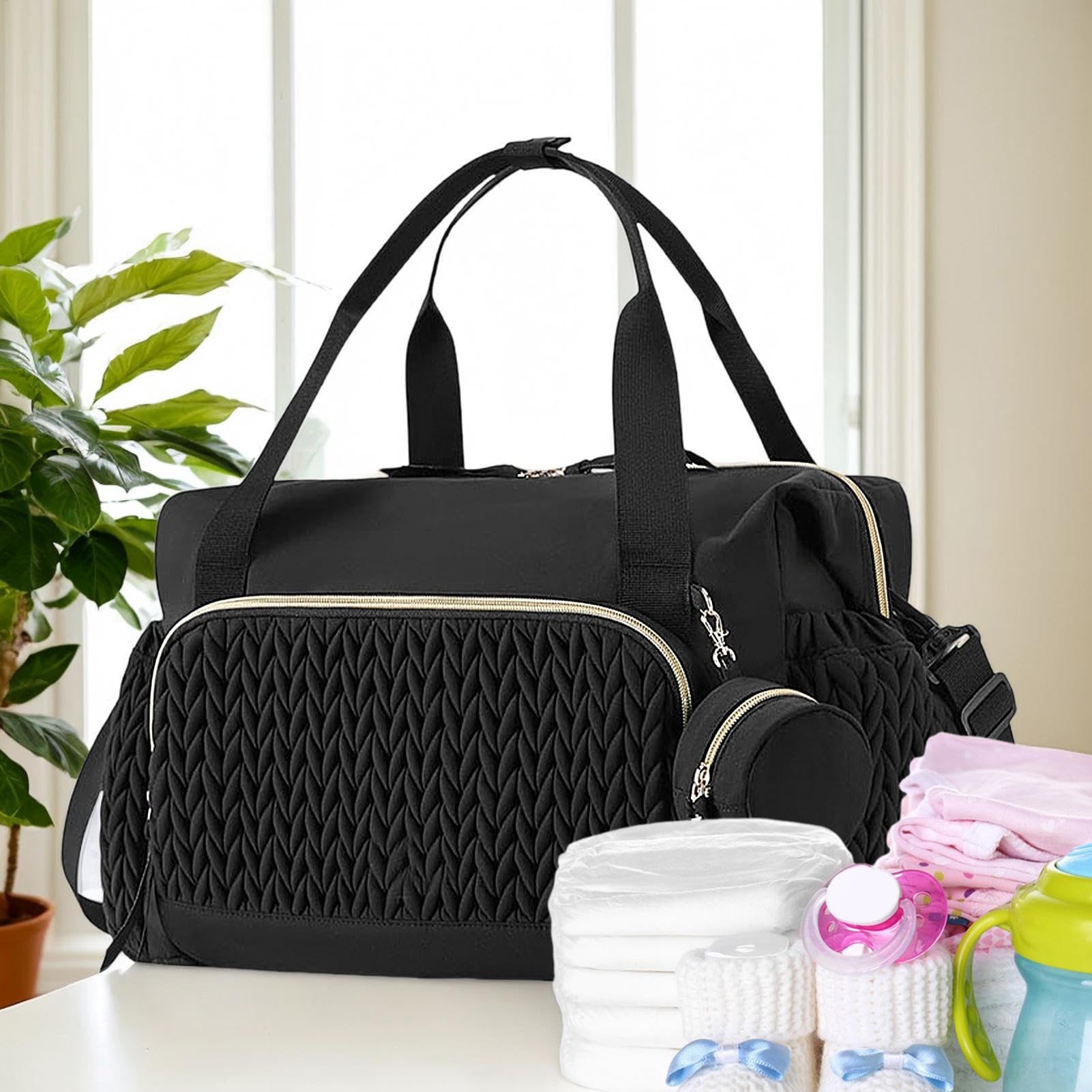 Sac à langer pour bébé, sac à langer de voyage, grande capacité, sac à langer pour enfant avec housse à tétine, sac multifonction pour bébé