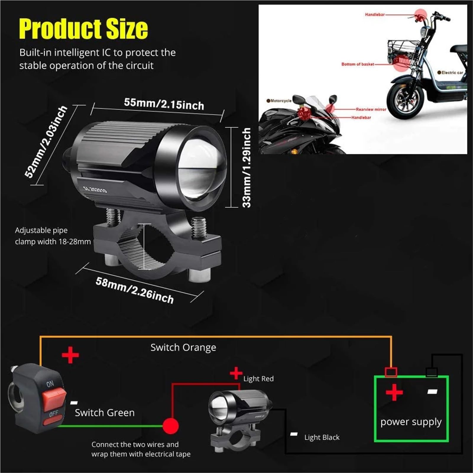 reflektory przednie Motocyklowa lampa LED 12V reflektor samochodowy reflektor pasuje do BMW R1200GS pomocniczy Faro LED Moto montaż lampy lampą halogenową(2pcs 60w grey)