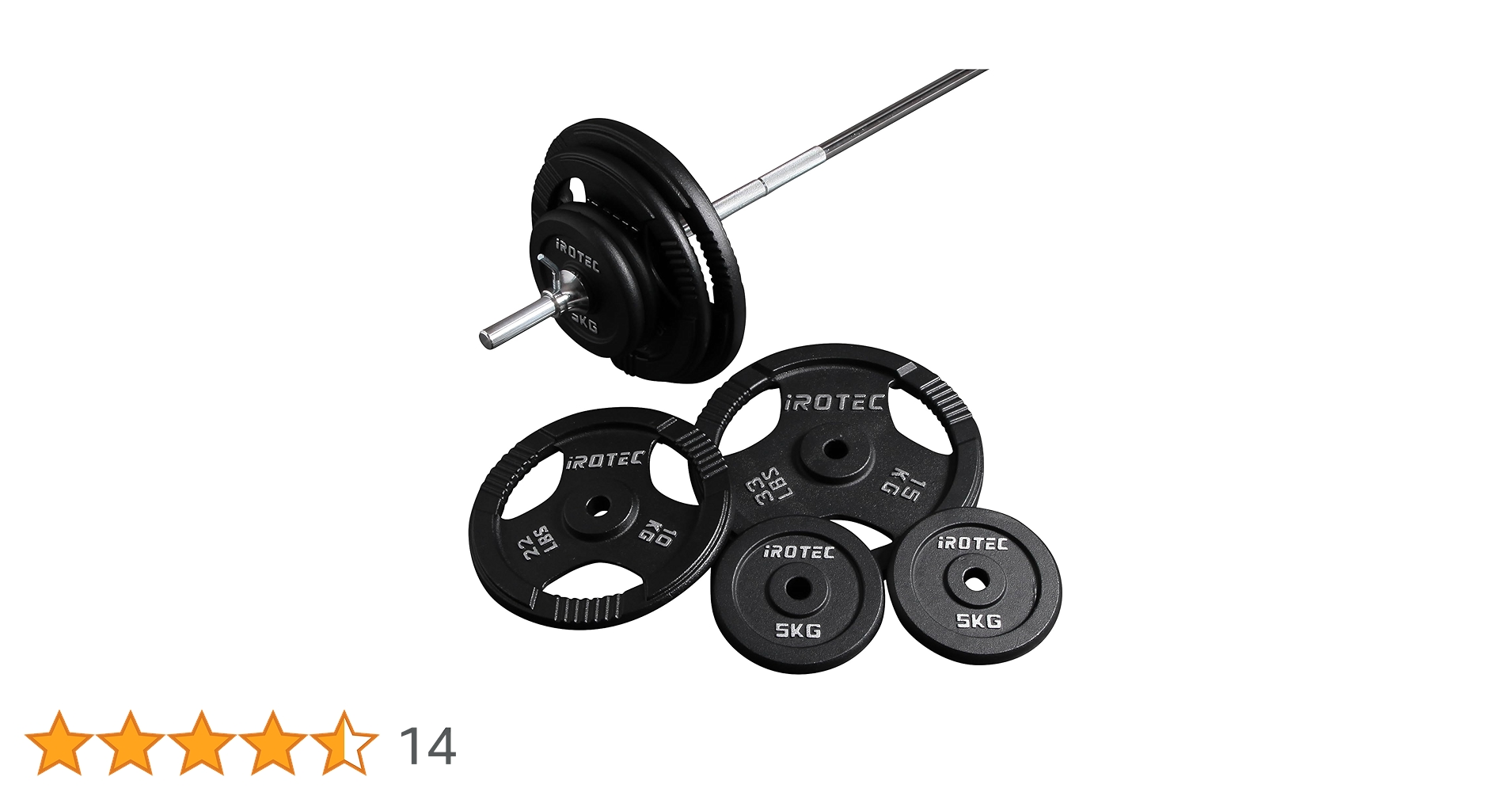 iROTEC バーベルセット 【80kg】格安‼️ IROTEC バーベル IROTEC（アイロテック）ラバーバーベル 80KG
