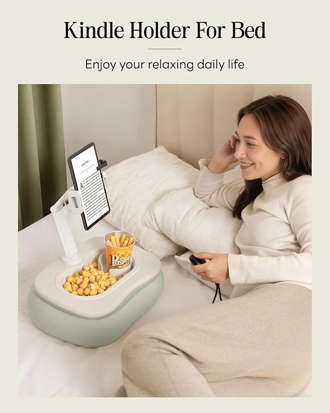 Soporte de Almohada para Tablet SAIJI, Ajustable, con Cuenco, Verde miniatura 2